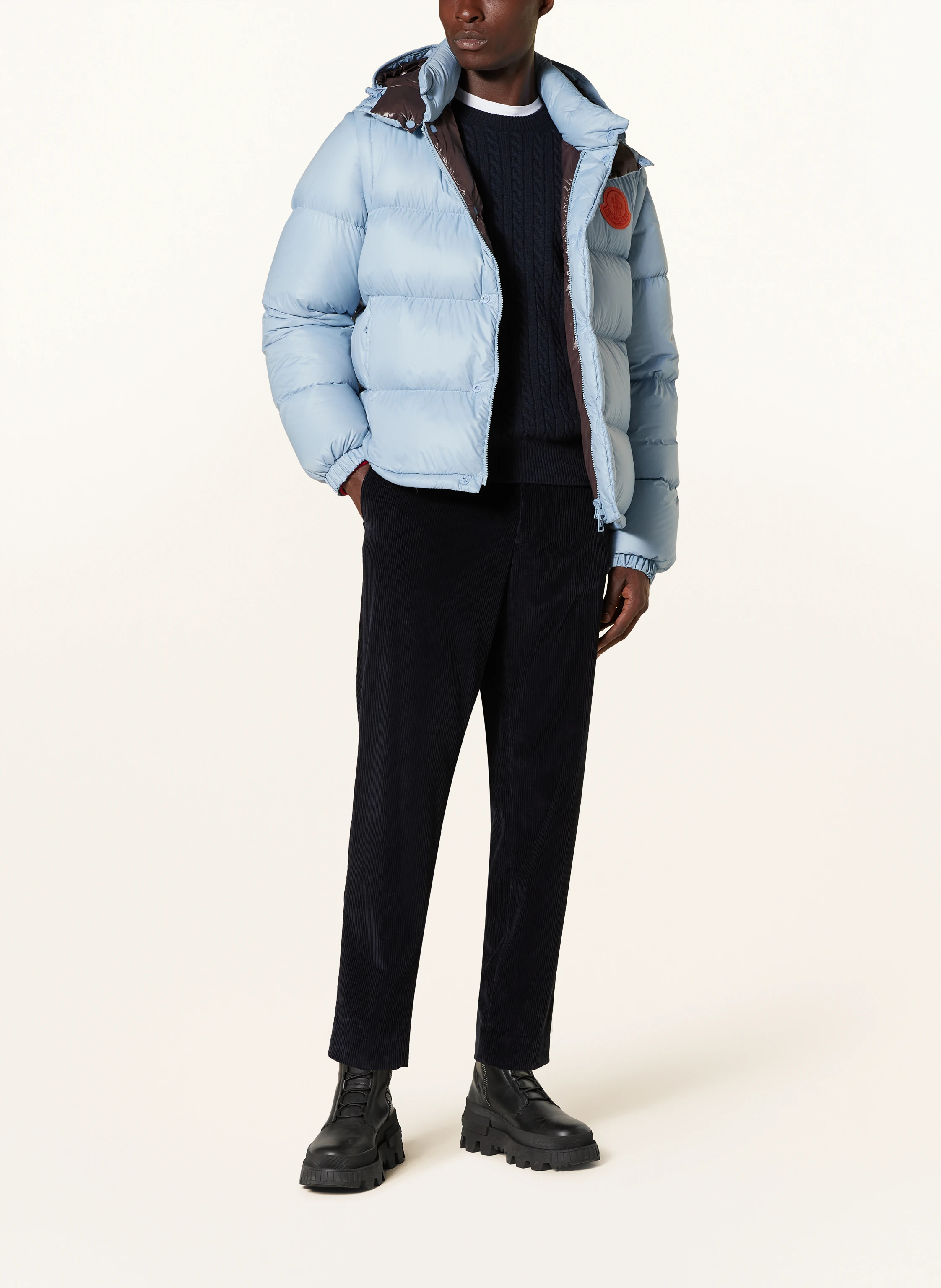MONCLER Down jacket CYCLONE with removable hood in light blue