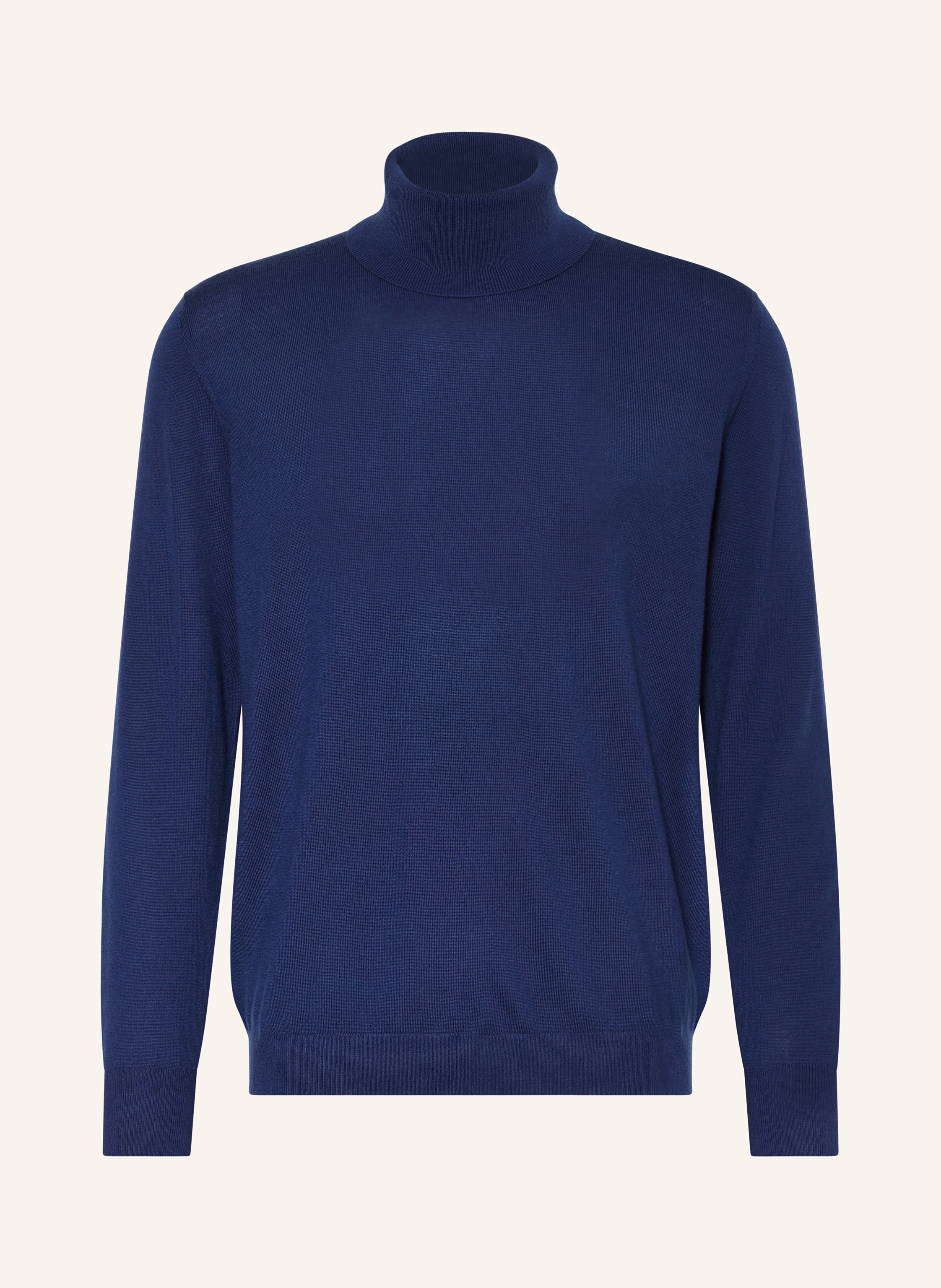 STROKESMAN'S Trui met col van merinowol in blauw