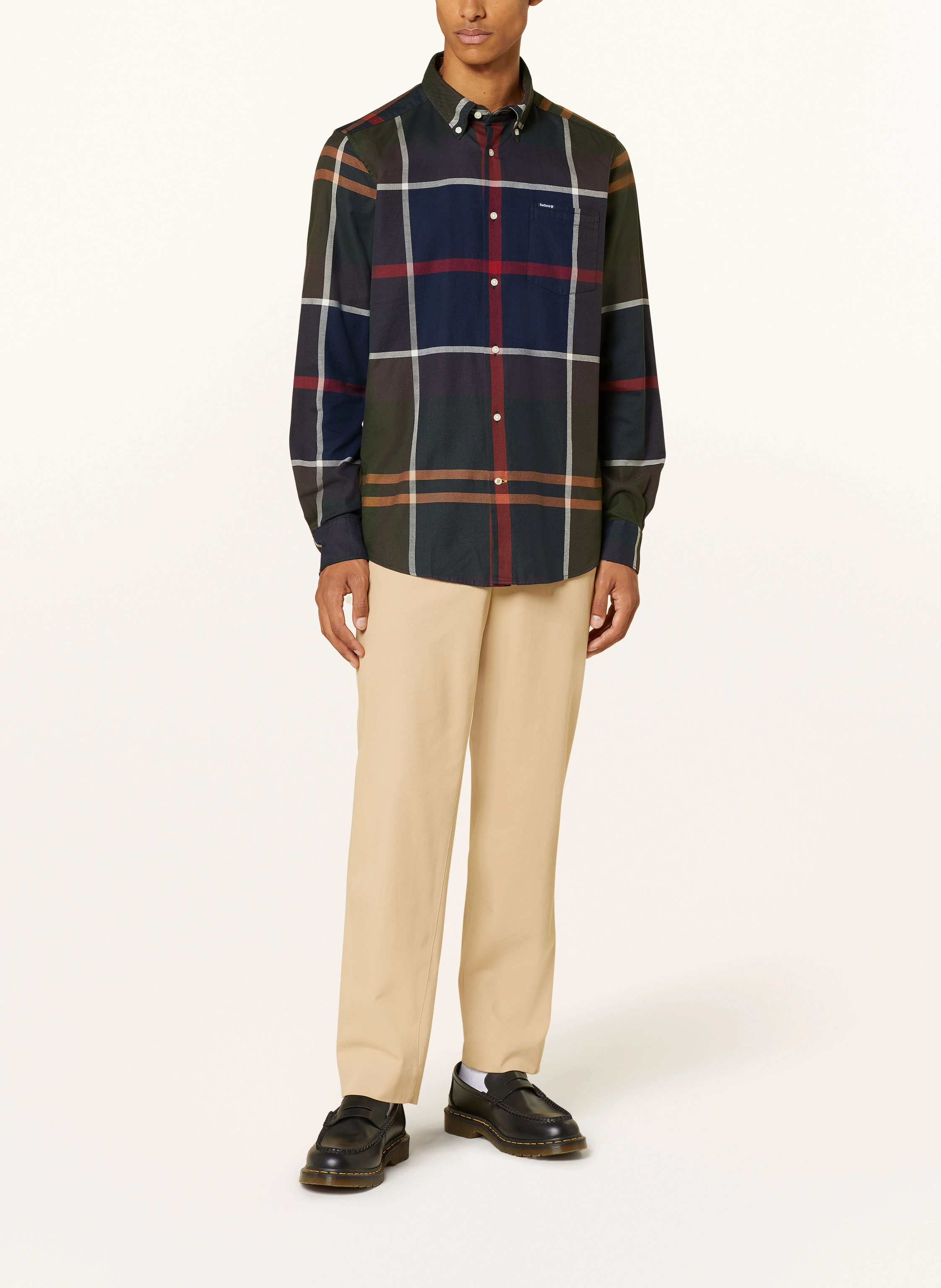 Barbour Shirt DUNOON tailored fit in dark blue/ dark green/ dark red