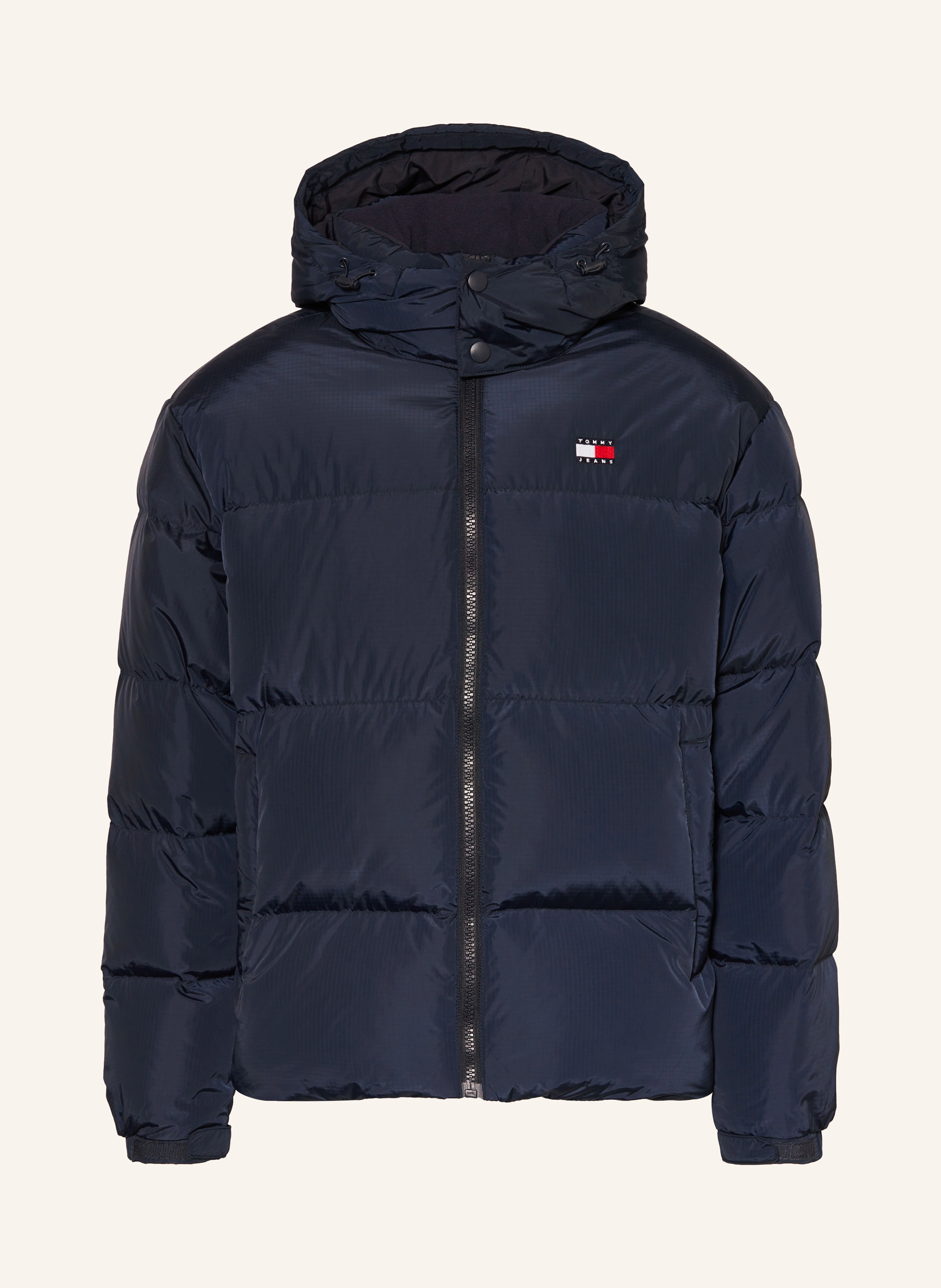 TOMMY JEANS Doudoune avec capuche amovible en bleu foncé/ blanc/ rouge