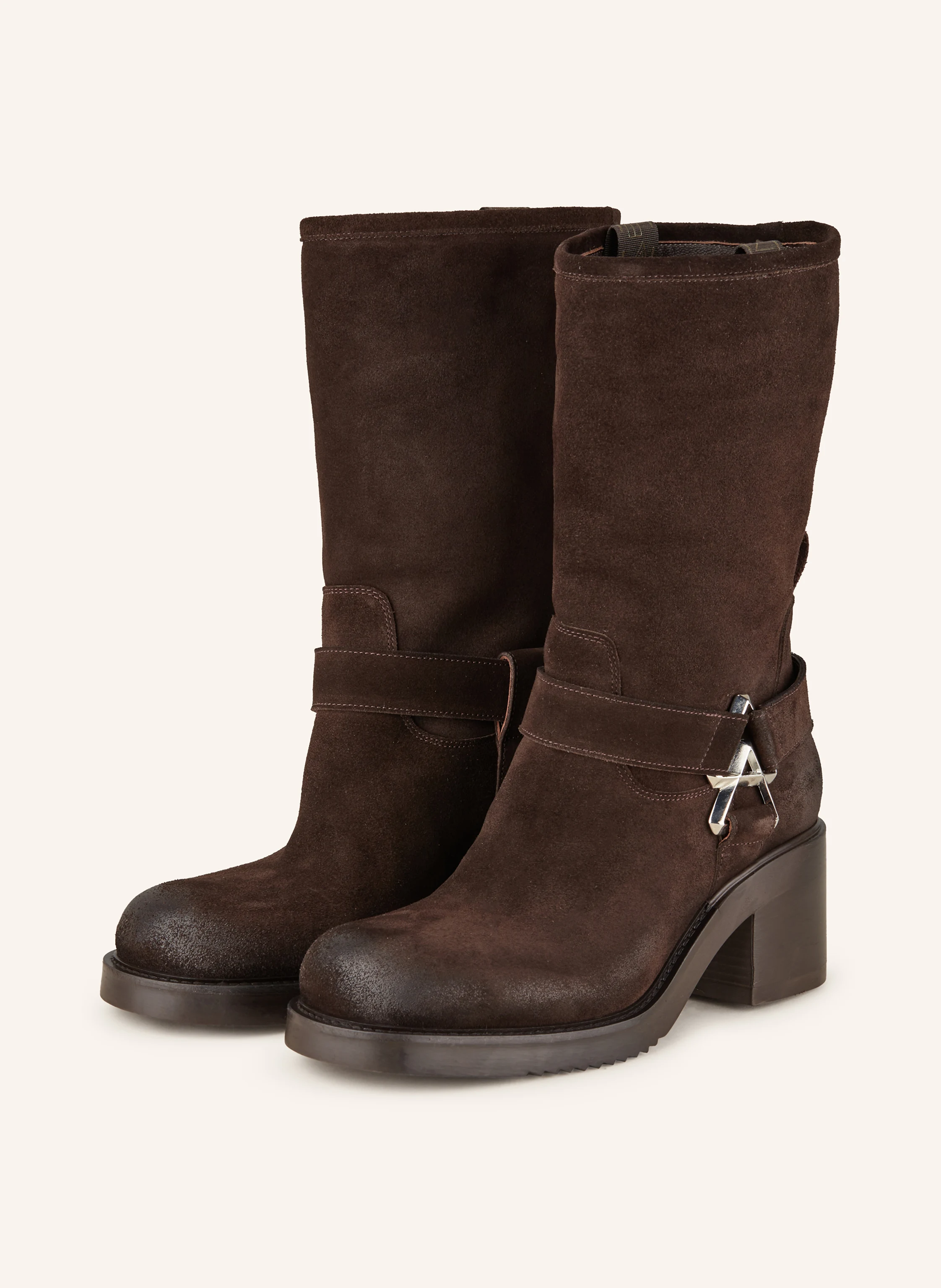 ELENA IACHI Biker Boots in dunkelbraun