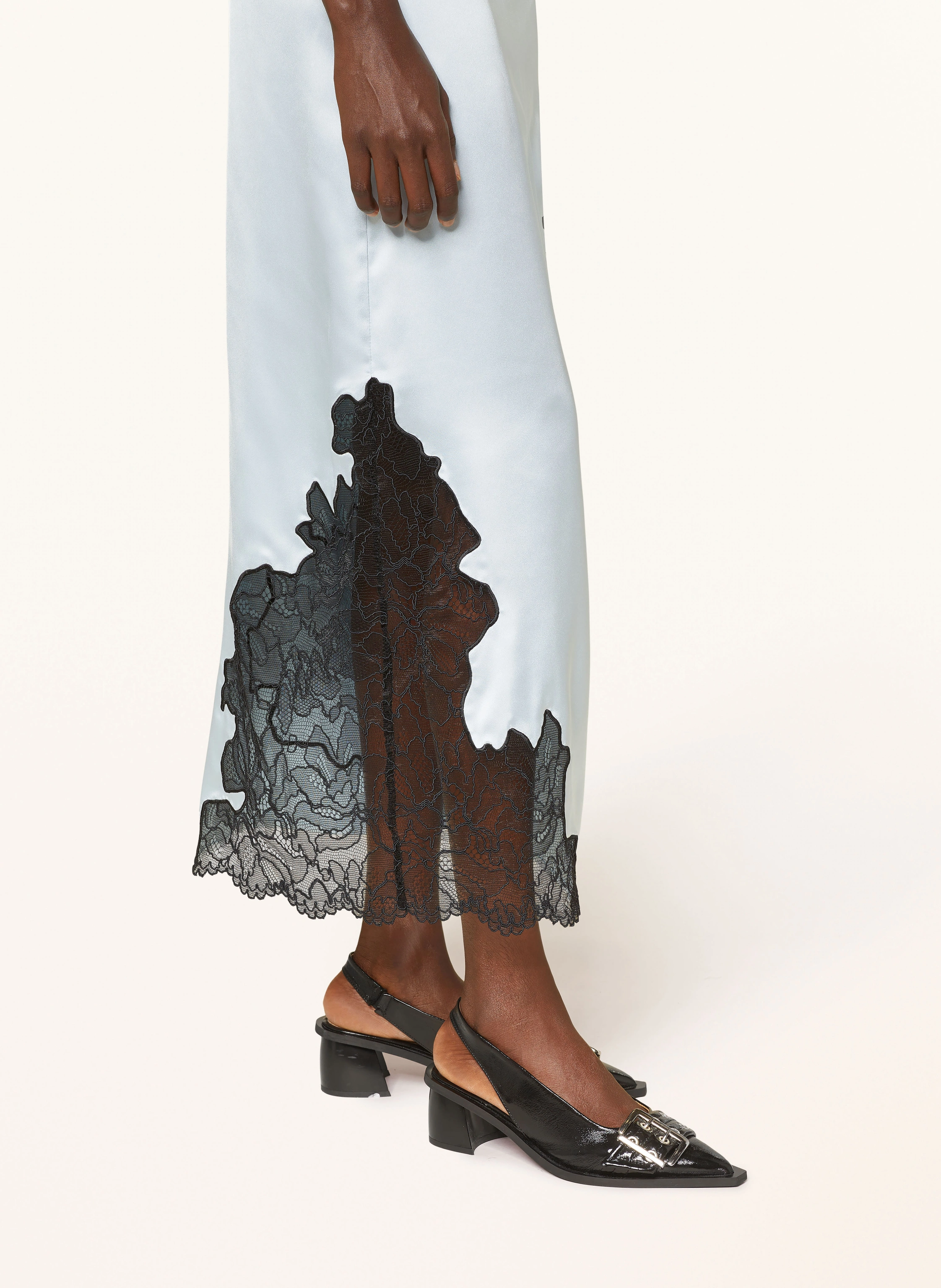 スカート SATIN LACE SKIRT ganni GANNI satin lace skirt