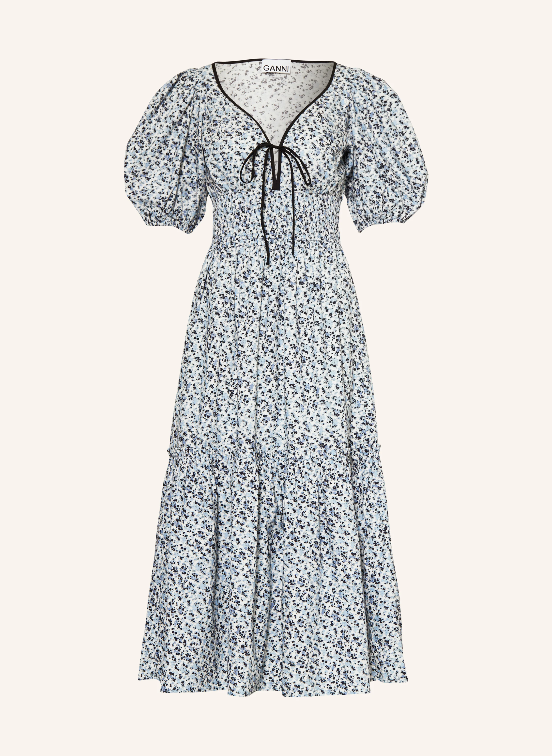 GANNI Dress in dark blue / blue / white