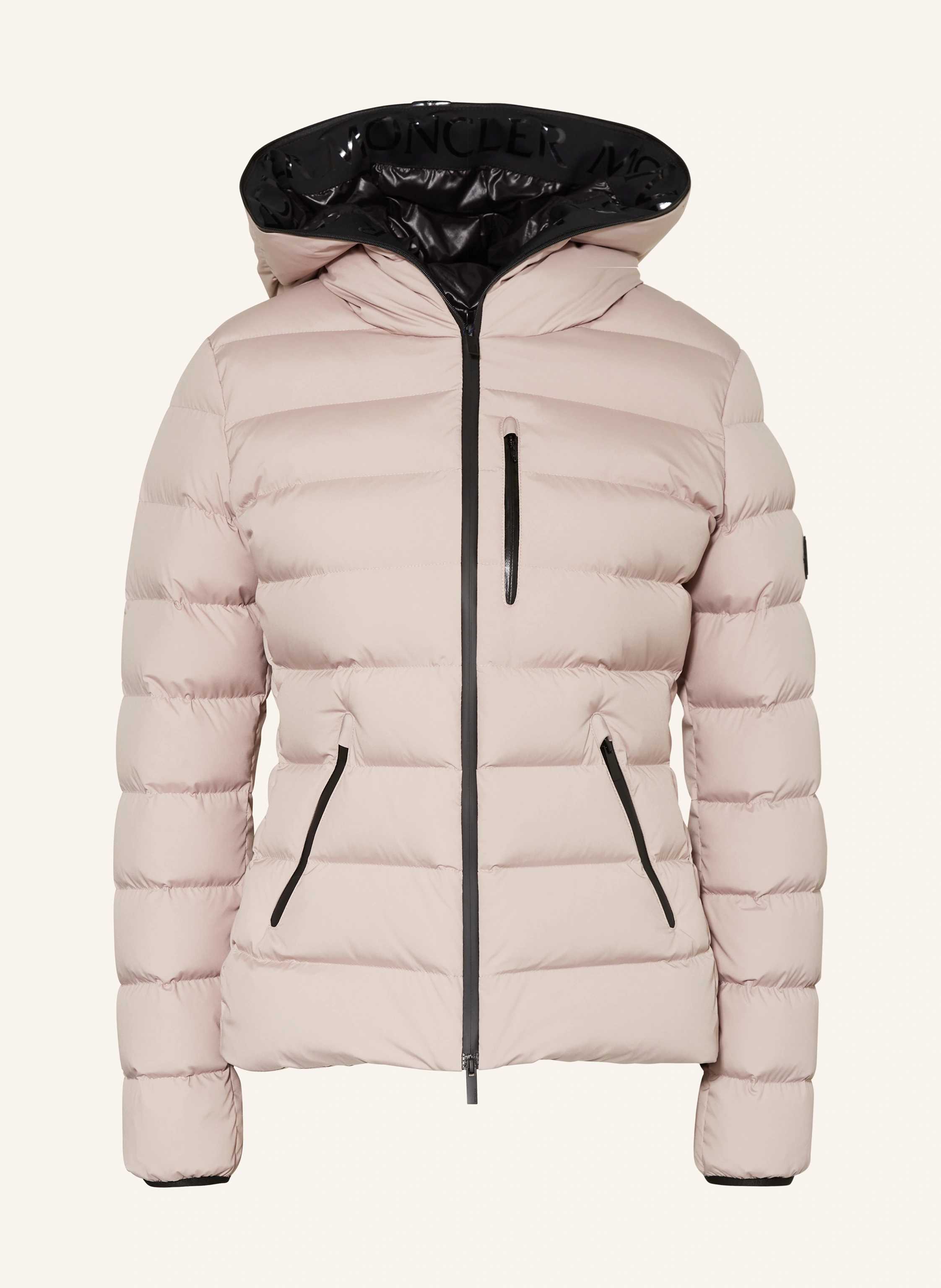 MONCLER Daunenjacke HERBE in hellrosa/ schwarz