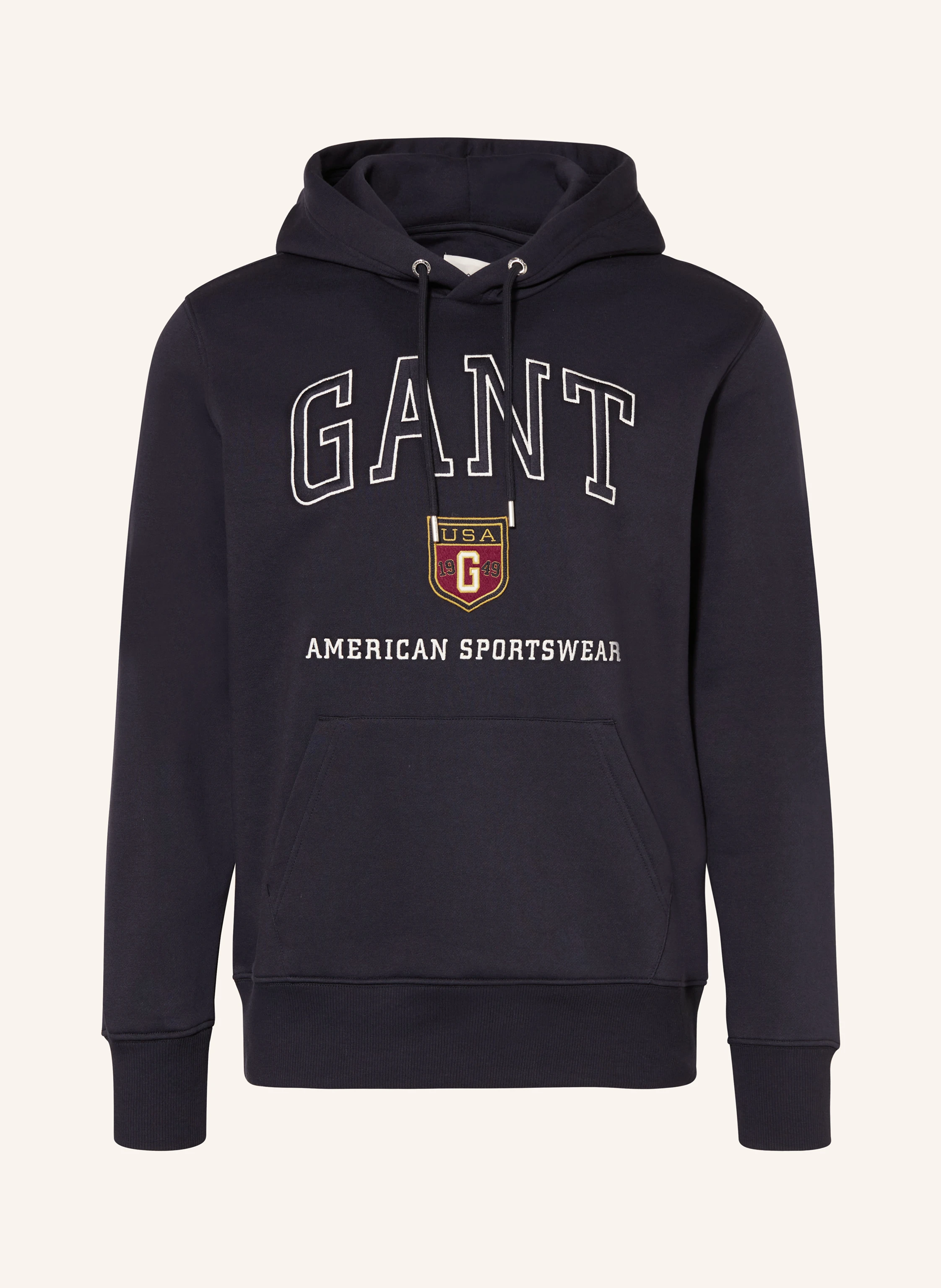 GANT sweat à capuche en bleu foncé