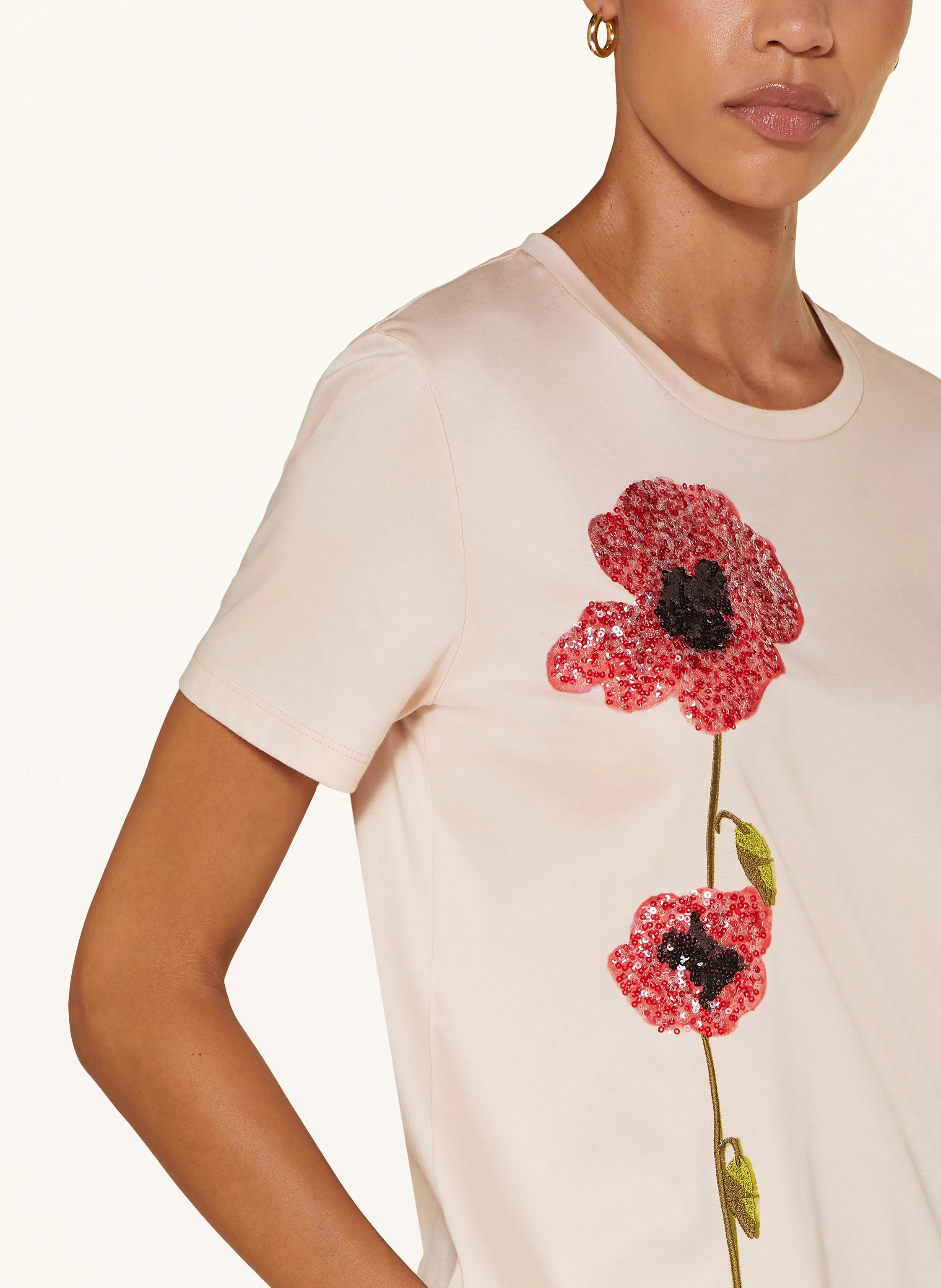 MAX MARA Studio★LAGHI LOGO 刺繍 SHIRTS★LAGHI 002★人気 Max Mara STUDIO T-shirt LAGHI with sequins in nude