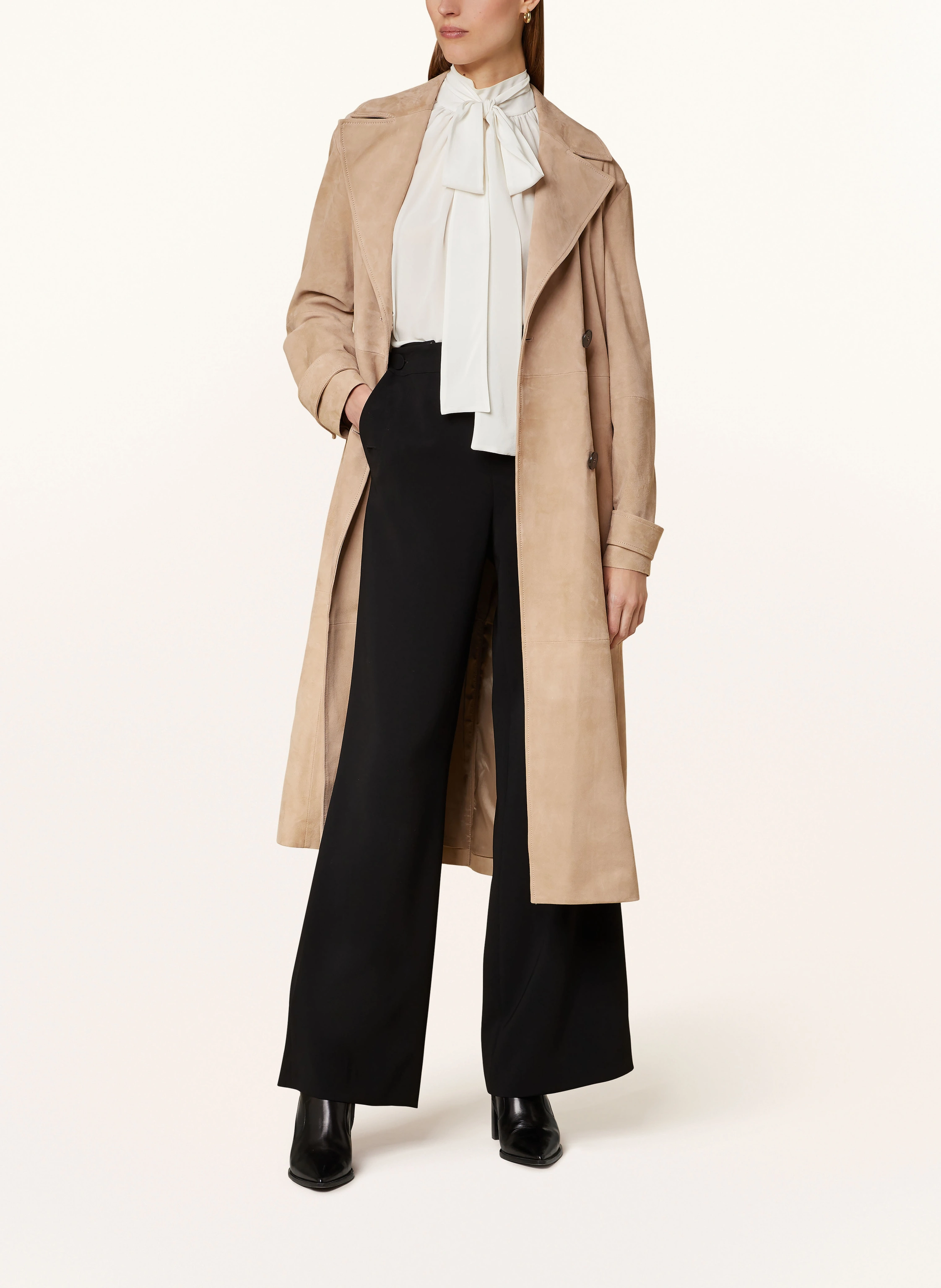 Max Mara STUDIO Trench coat FARNESE made of leather in beige