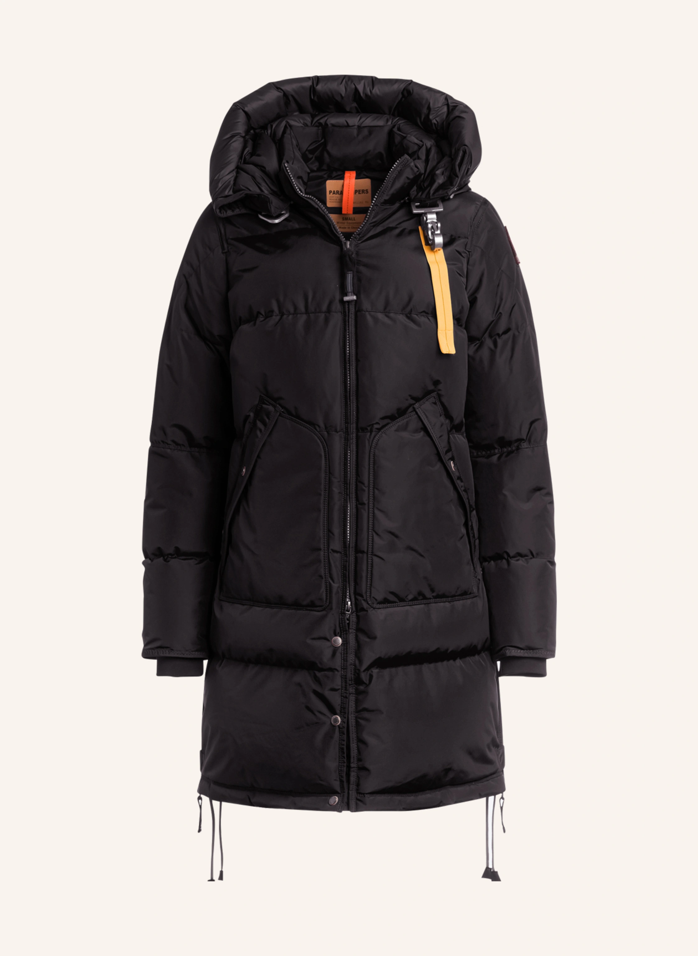 PARAJUMPERS Down coat LONG BEAR with detachable hood: BLACK