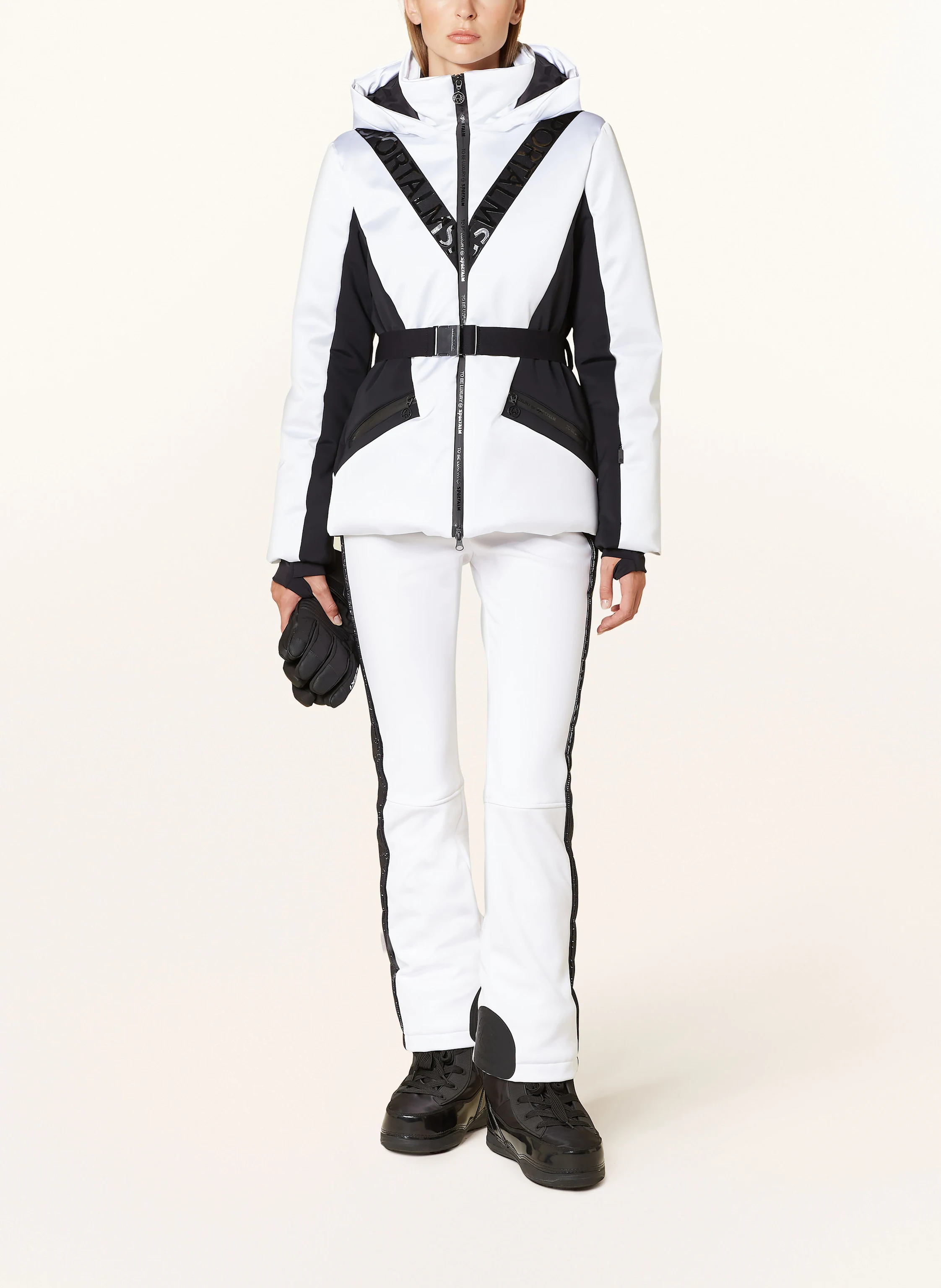 SPORTALM Ski jacket in white/ black