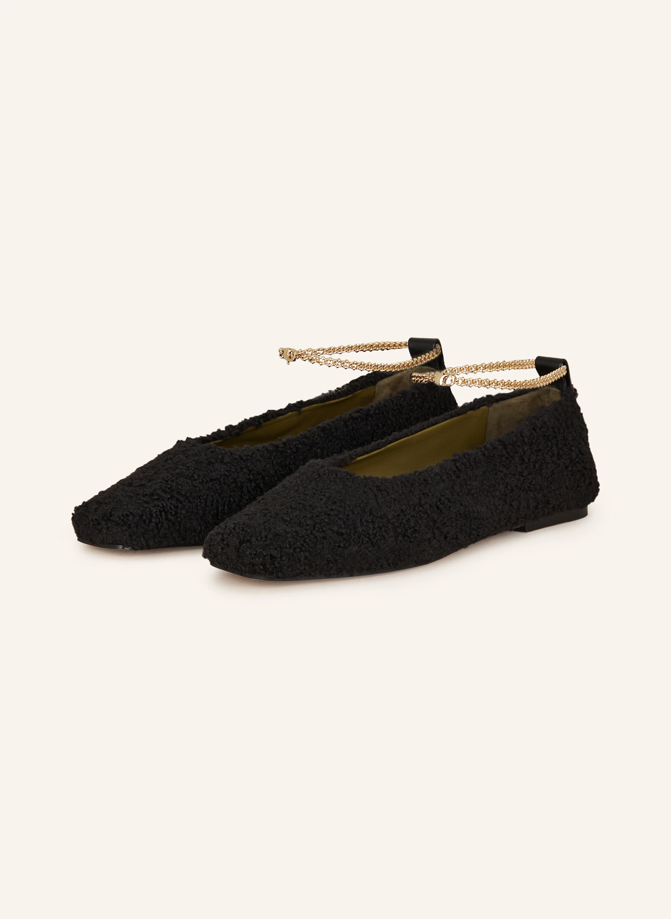 MARIA LUCA Teddy ballet flats AUGUSTA in black