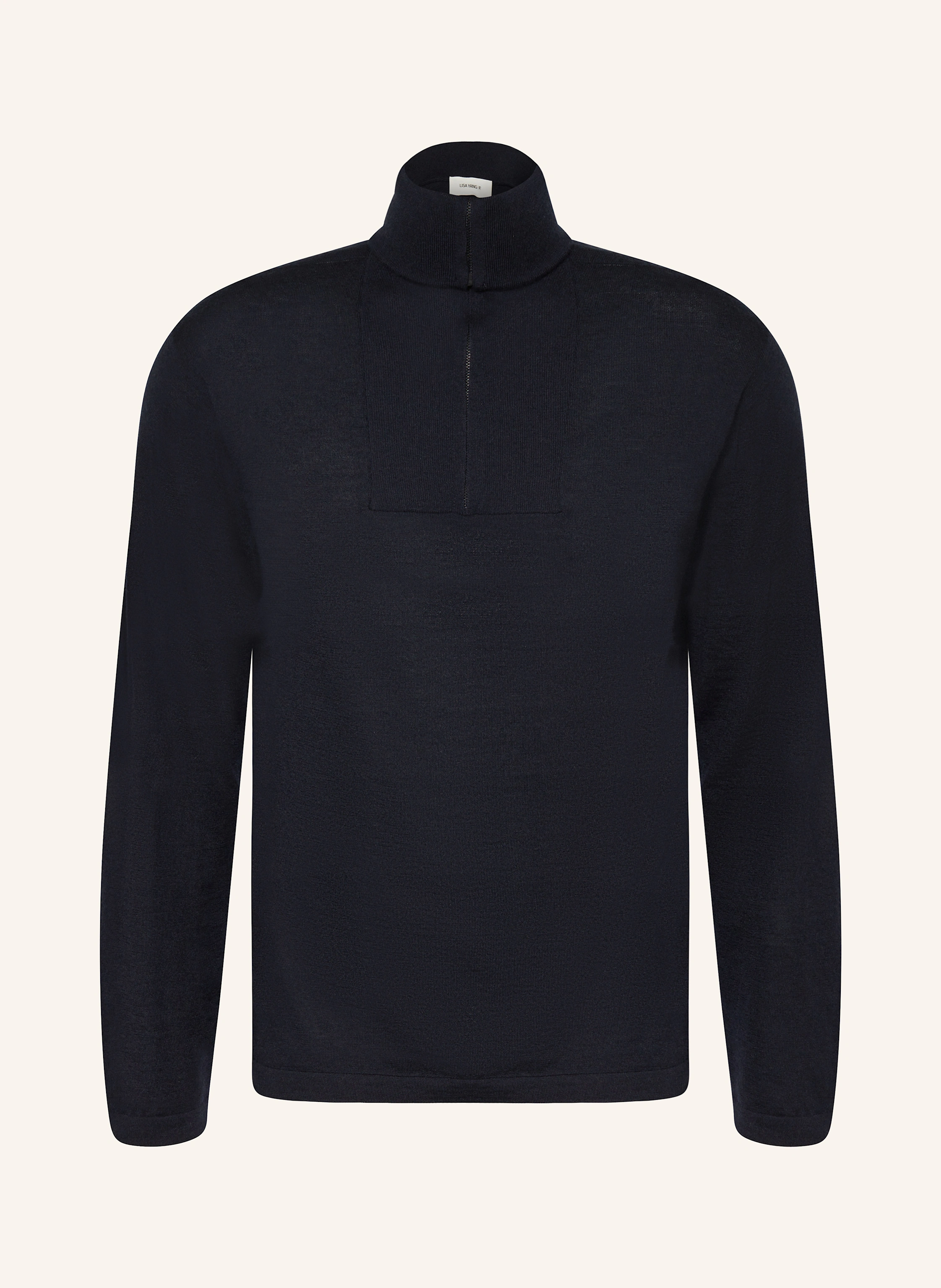 LISA YANG Gebreid poloshirt BOSCO van kasjmier in donkerblauw