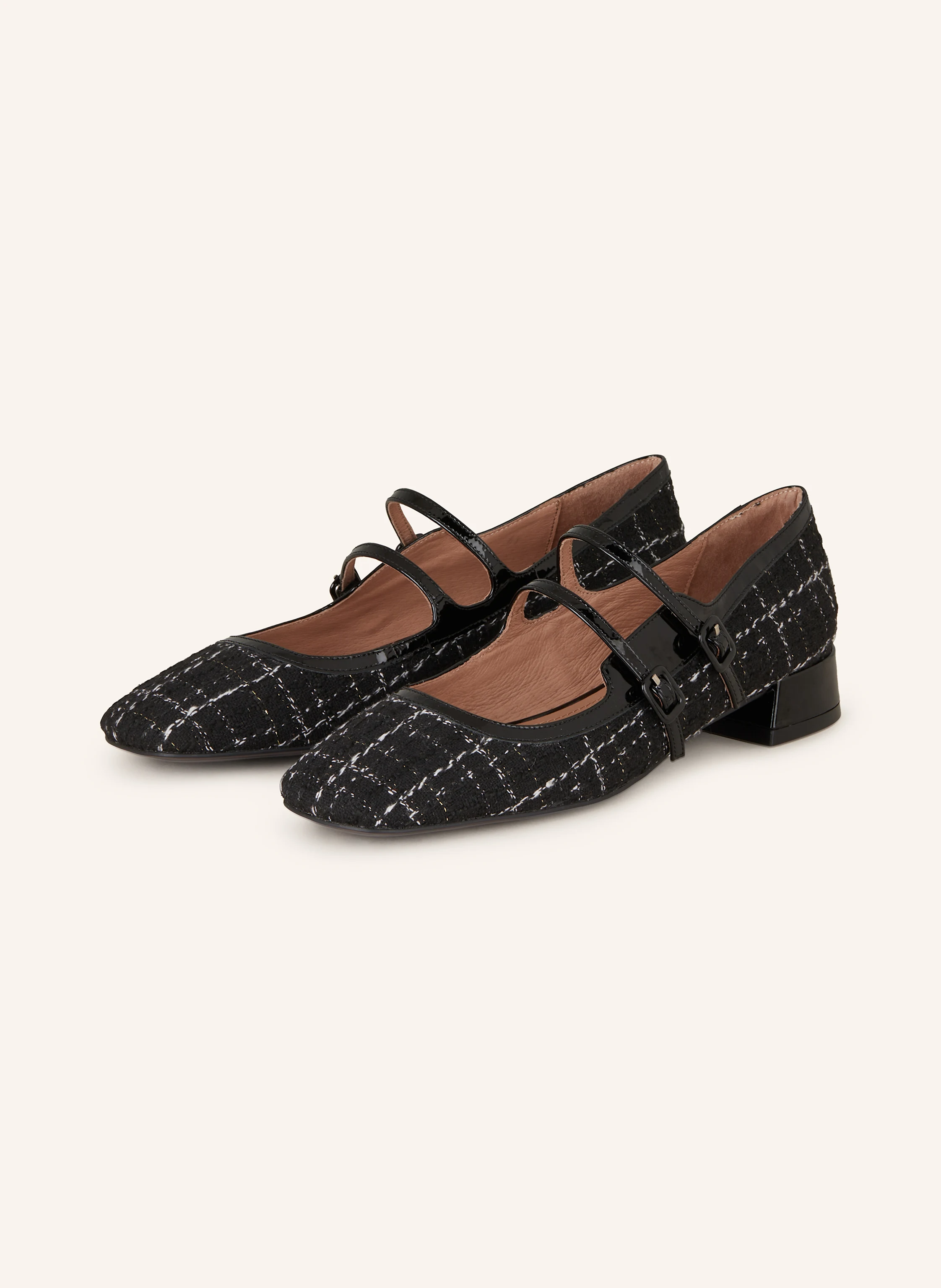 BIBI LOU Ballerinas with glitter thread in black / white