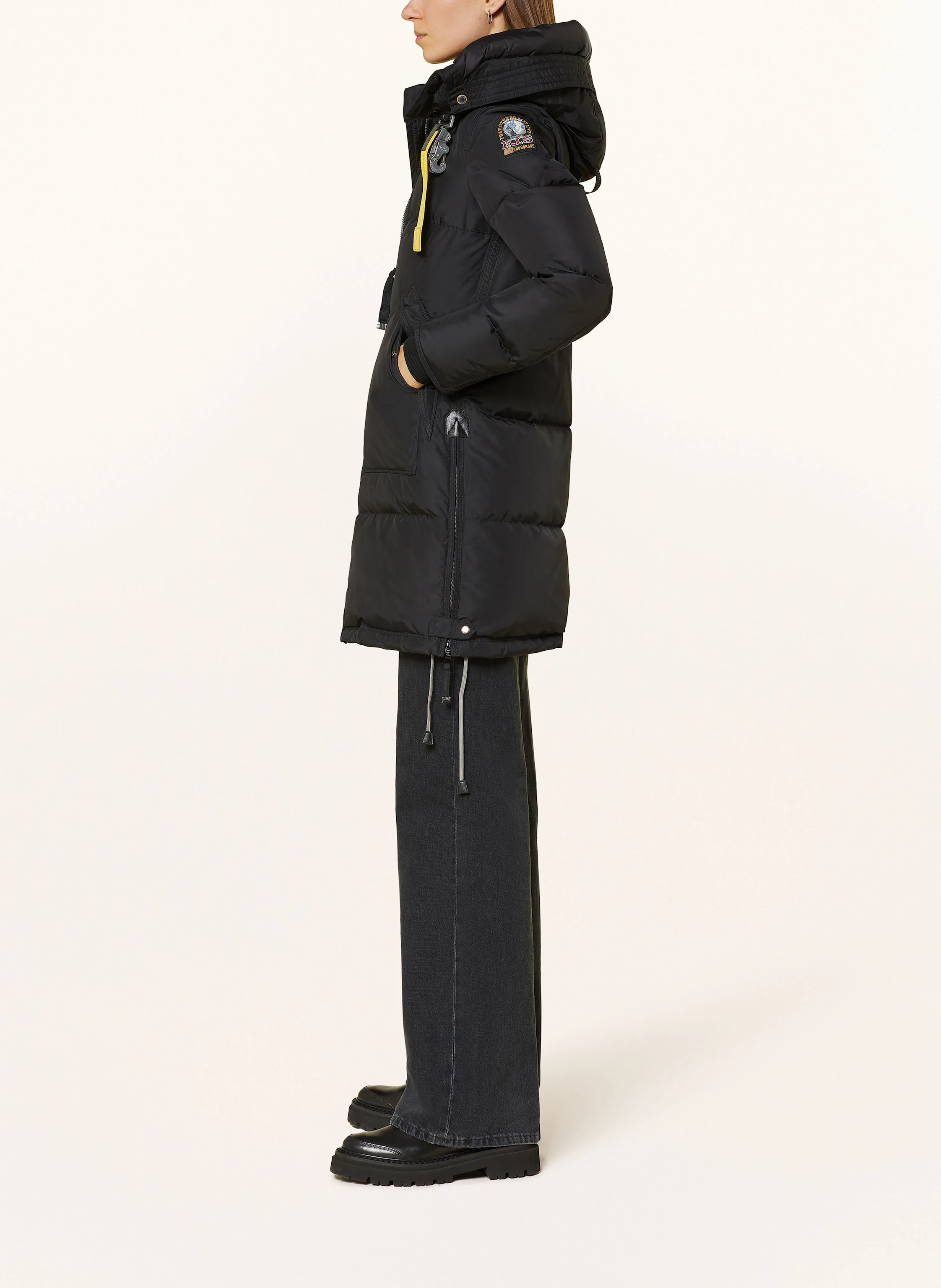 PARAJUMPERS Down coat LONG BEAR with detachable hood: BLACK