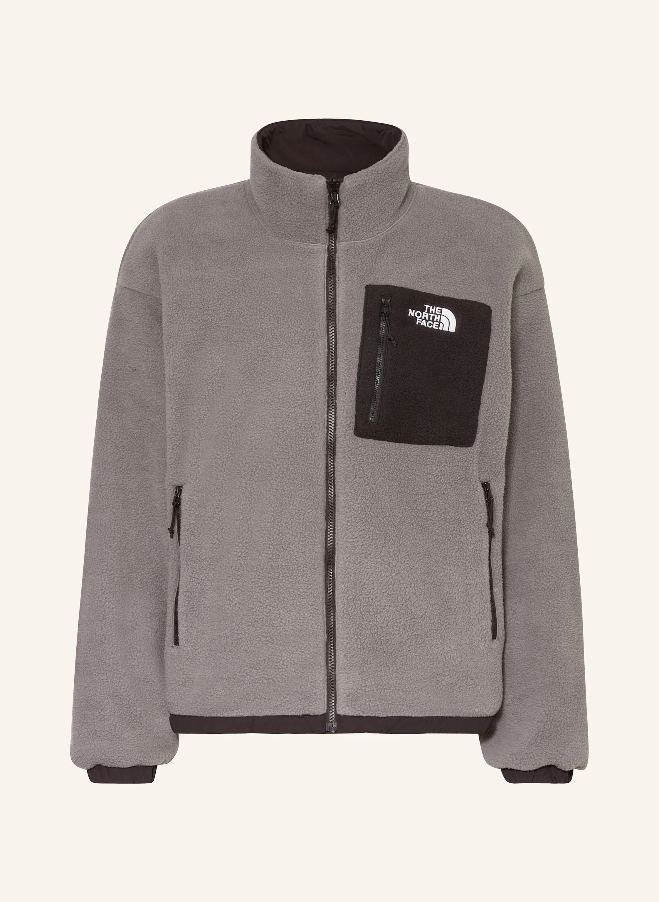 THE NORTH FACE Reversible YUMIORI fleece jacket in gray/ black