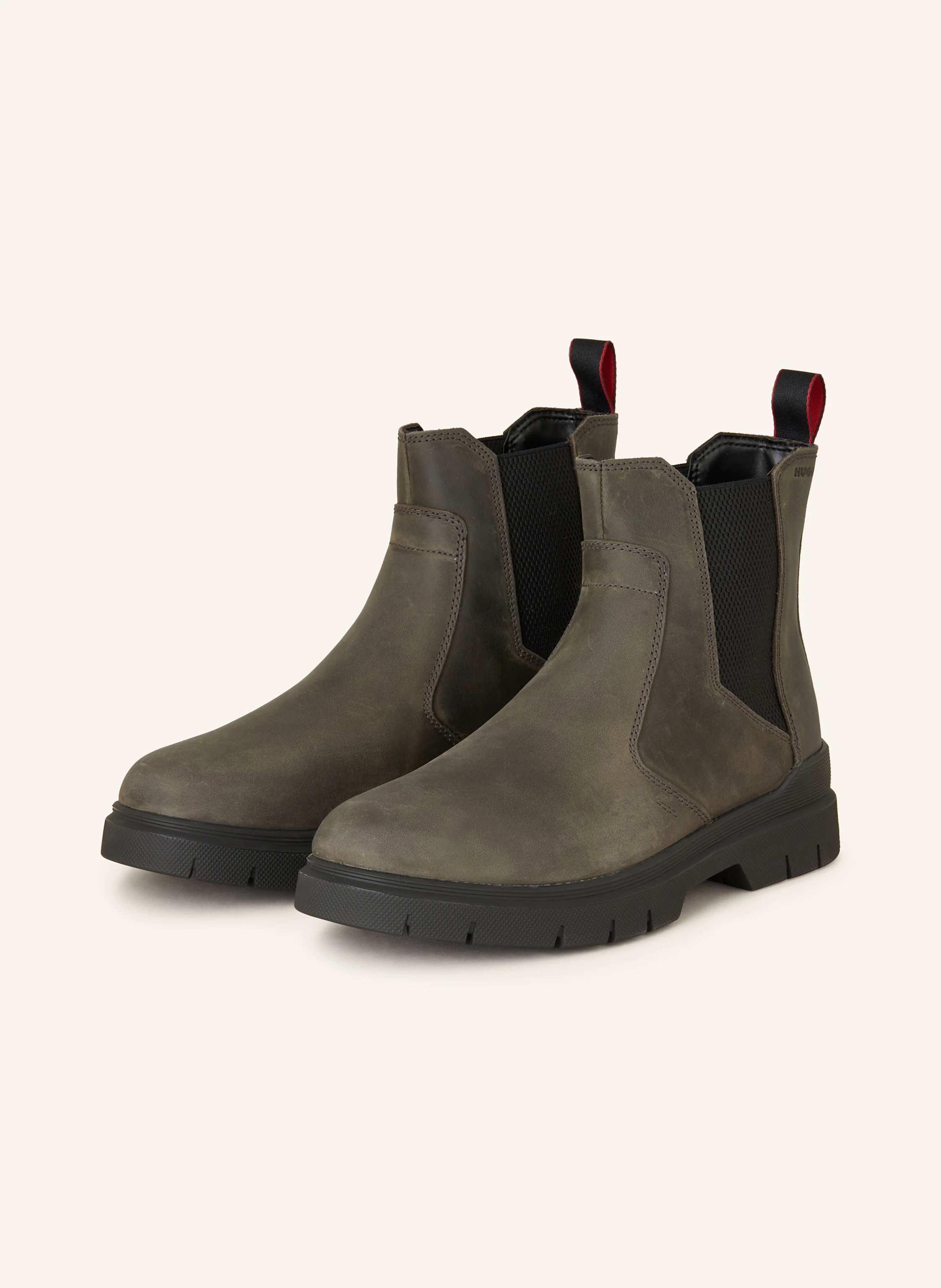 HUGO Ryan Men\'s Chelsea Boots Grey‎ Nubuck Leather Lug Sole US 9 EU 42 NIB Mens Hugo Ryan Boots In Black | Soletrader main image 3