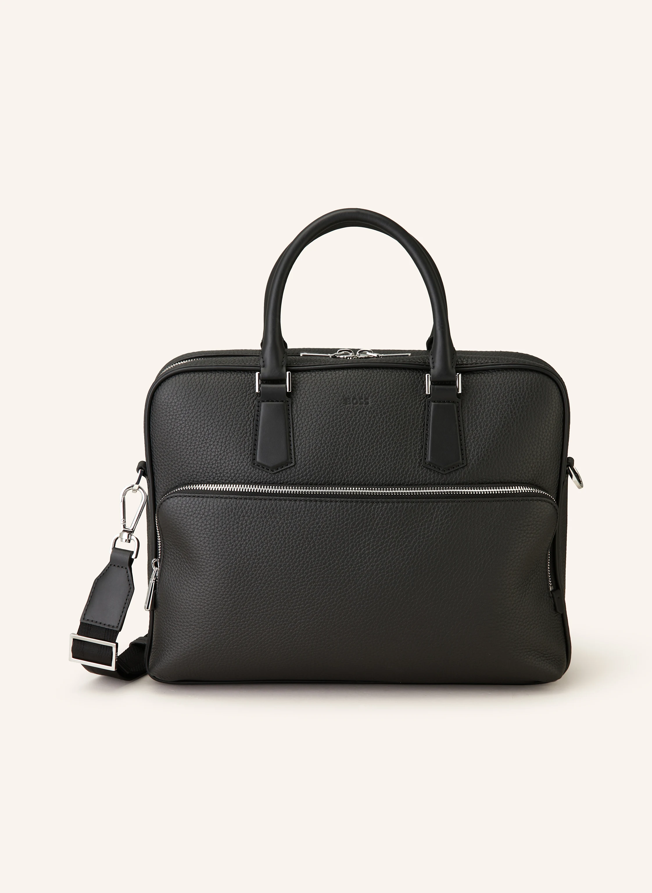 Hugo boss 黒 レザー ビジネスバッグ 50332237 HUGO BOSS (ヒューゴボス) メンズ ブリーフバッグ シボレザー 3way