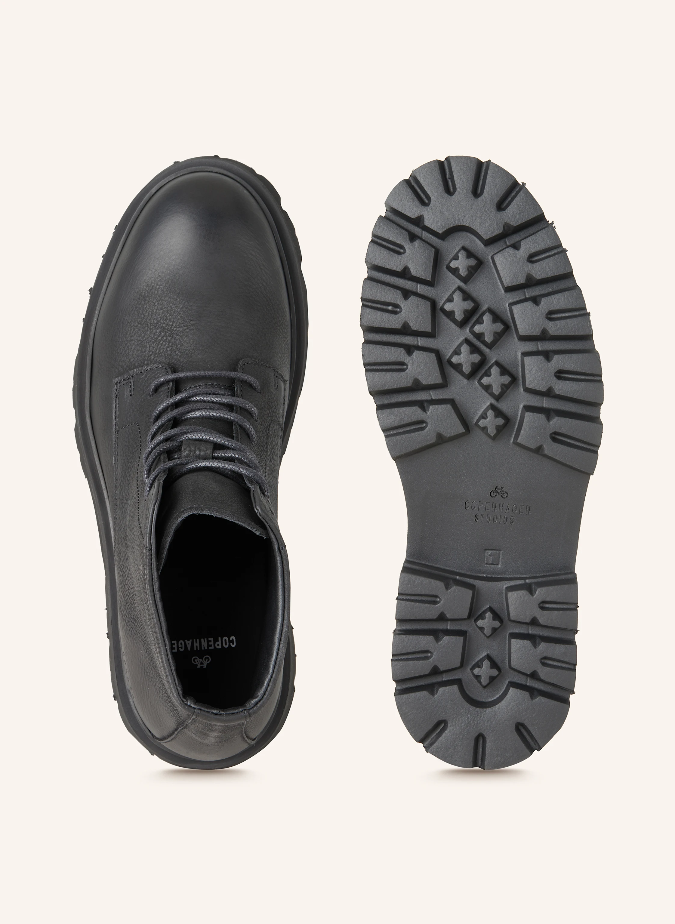 COPENHAGEN STUDIOS Lace-up Boots CPH188M: BLACK