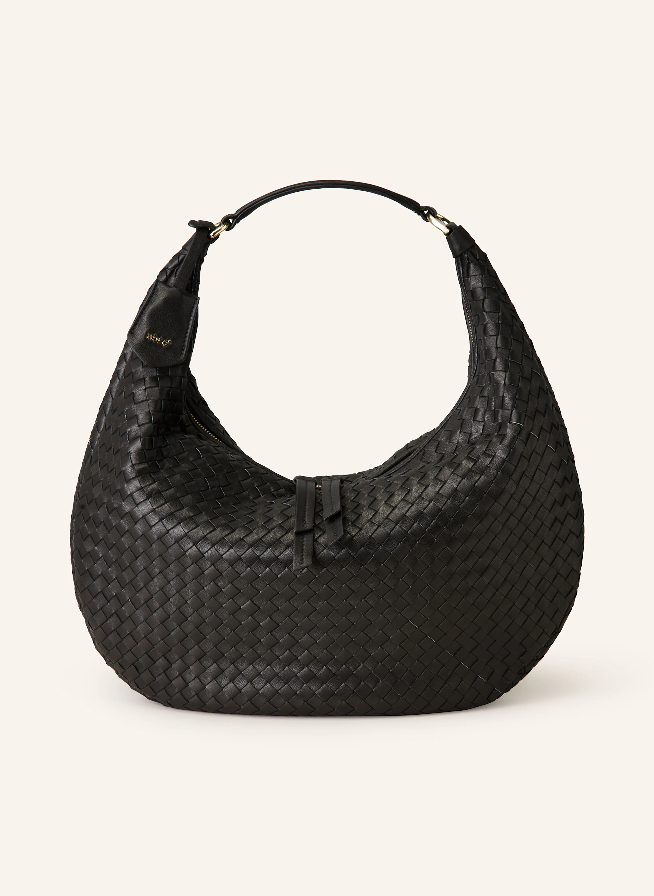 Abro Beuteltasche Kroko Hobo Bag Abro Tasche Schwarz Leder Abro