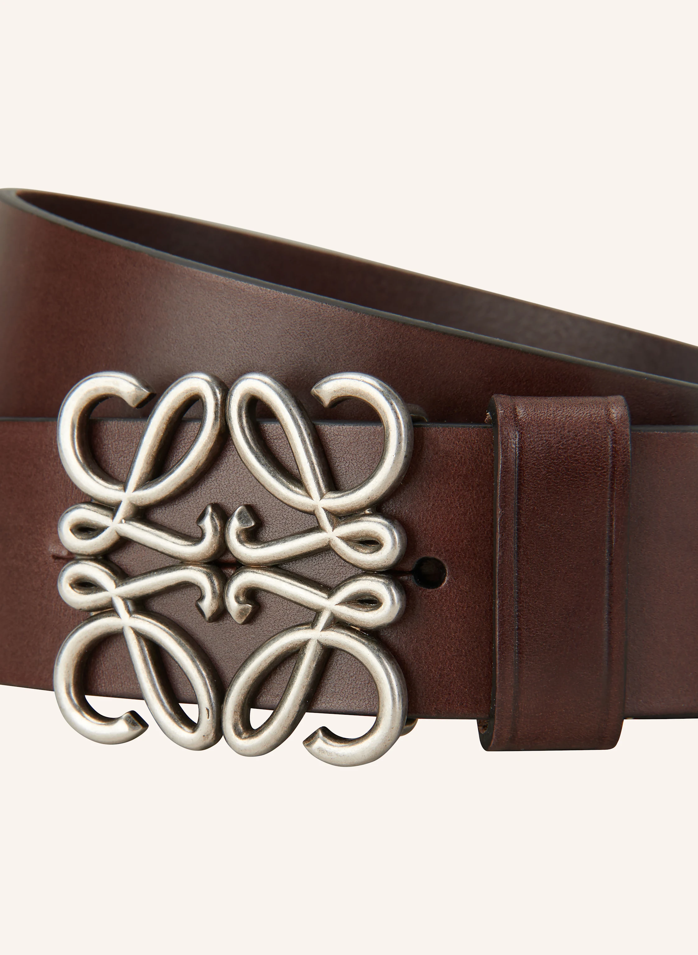 LOEWE Leather belt in dark brown