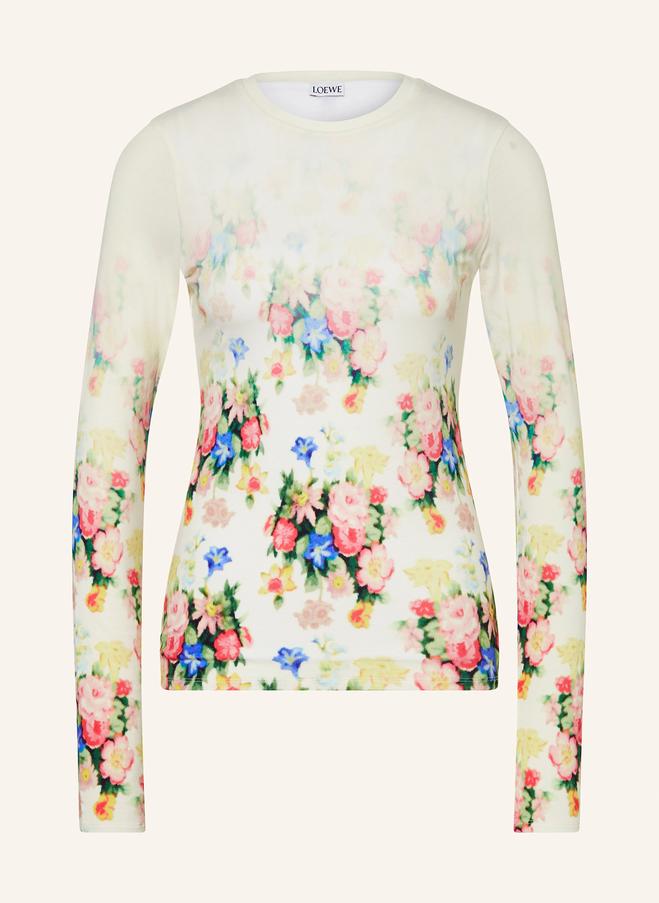 LOEWE Long sleeve shirt in white/ pink/ green