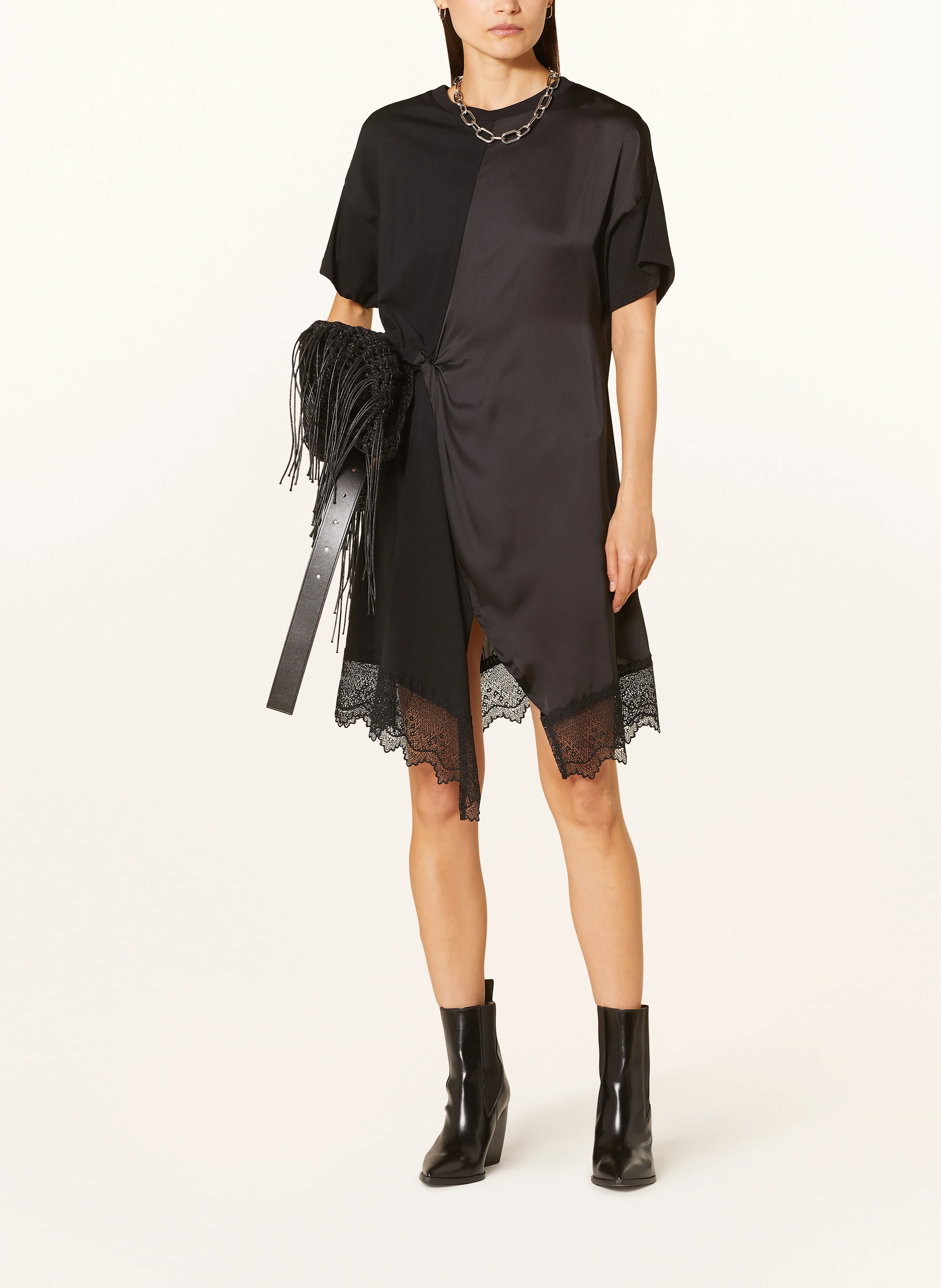 【新品未使用】Lana body dress black ALLSAINTS LANA dress with lace in black