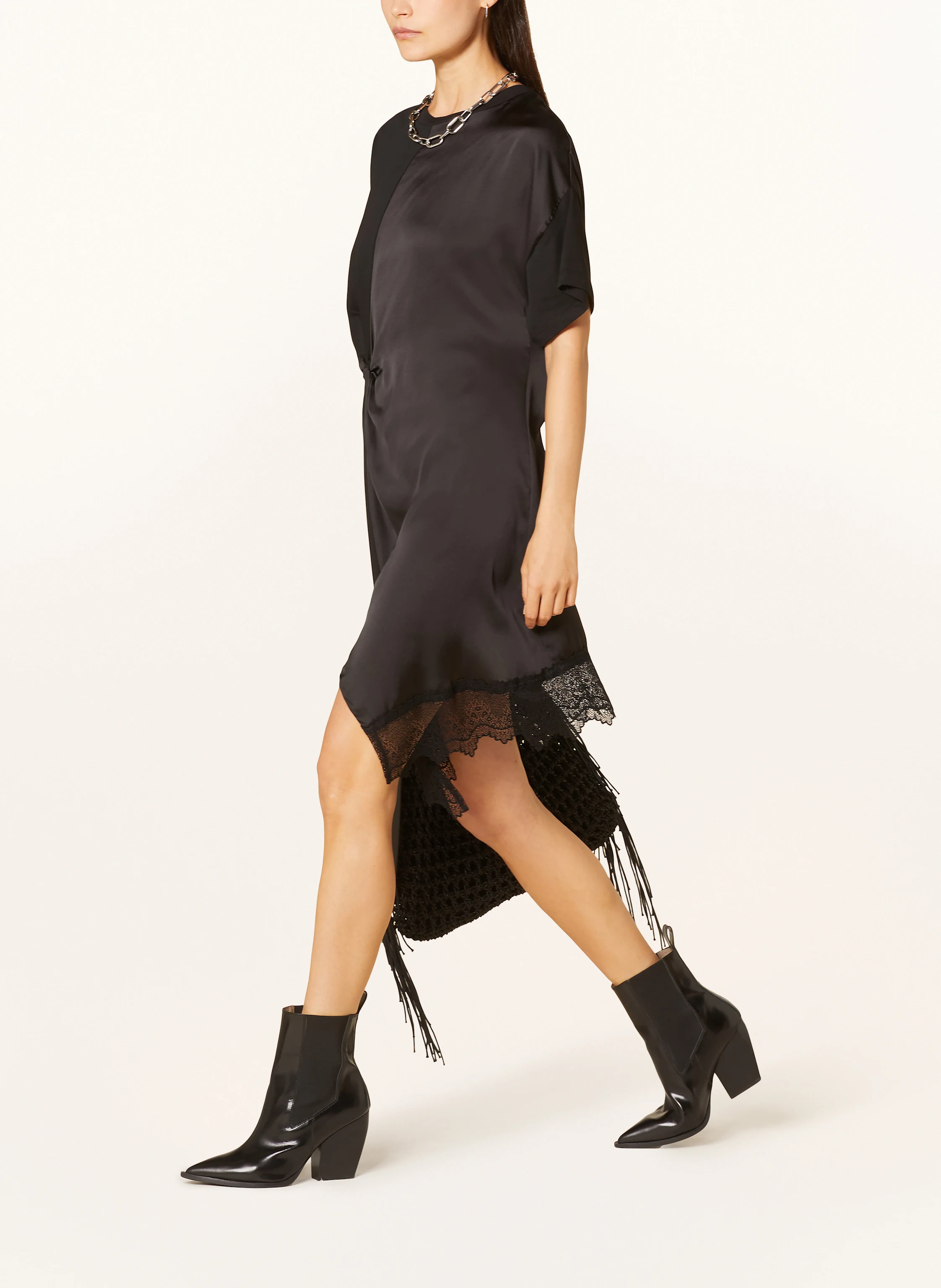 【新品未使用】Lana body dress black ALLSAINTS LANA dress with lace in black