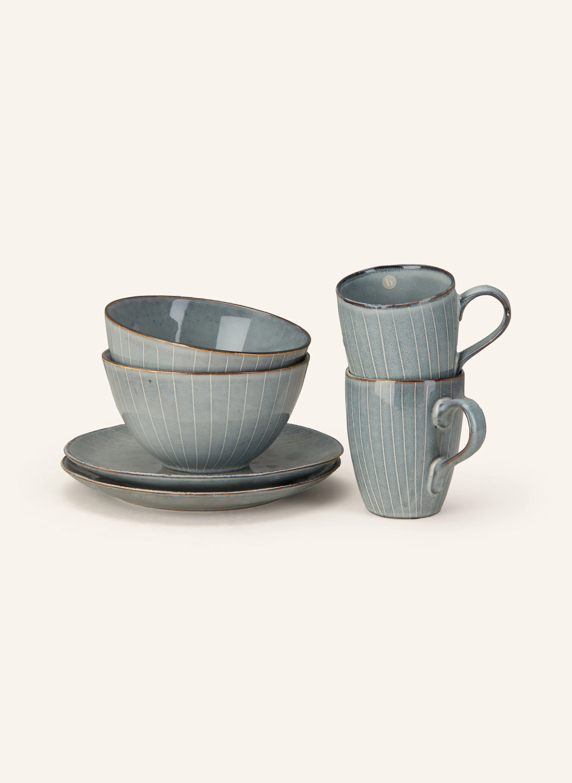 Broste Copenhagen Becher Nordic Sea – Handgefertigtes Steinzeug In Grau-Blau, 1er Pack