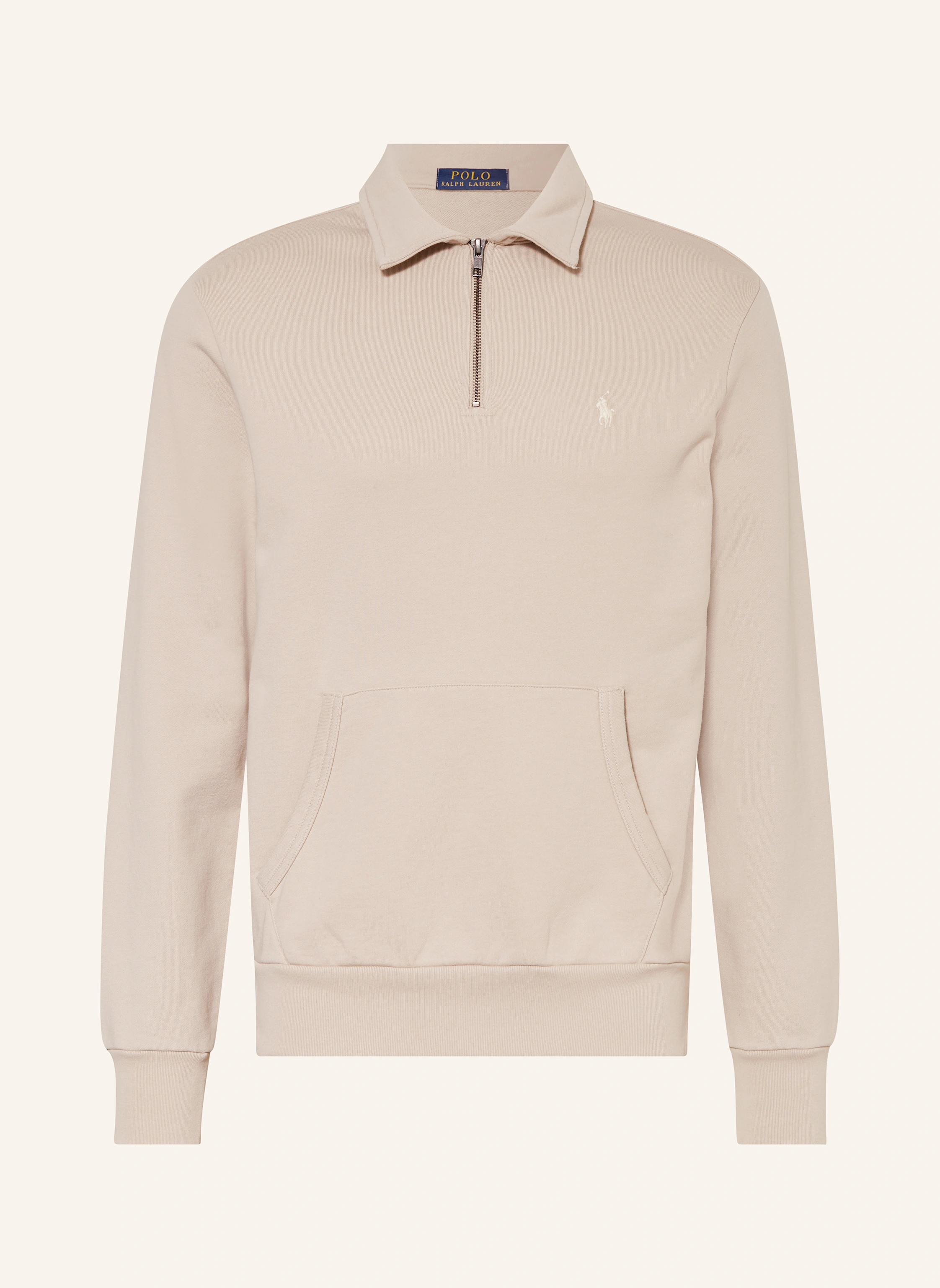 POLO RALPH LAUREN Half-zip sweater in sweatshirt fabric in beige