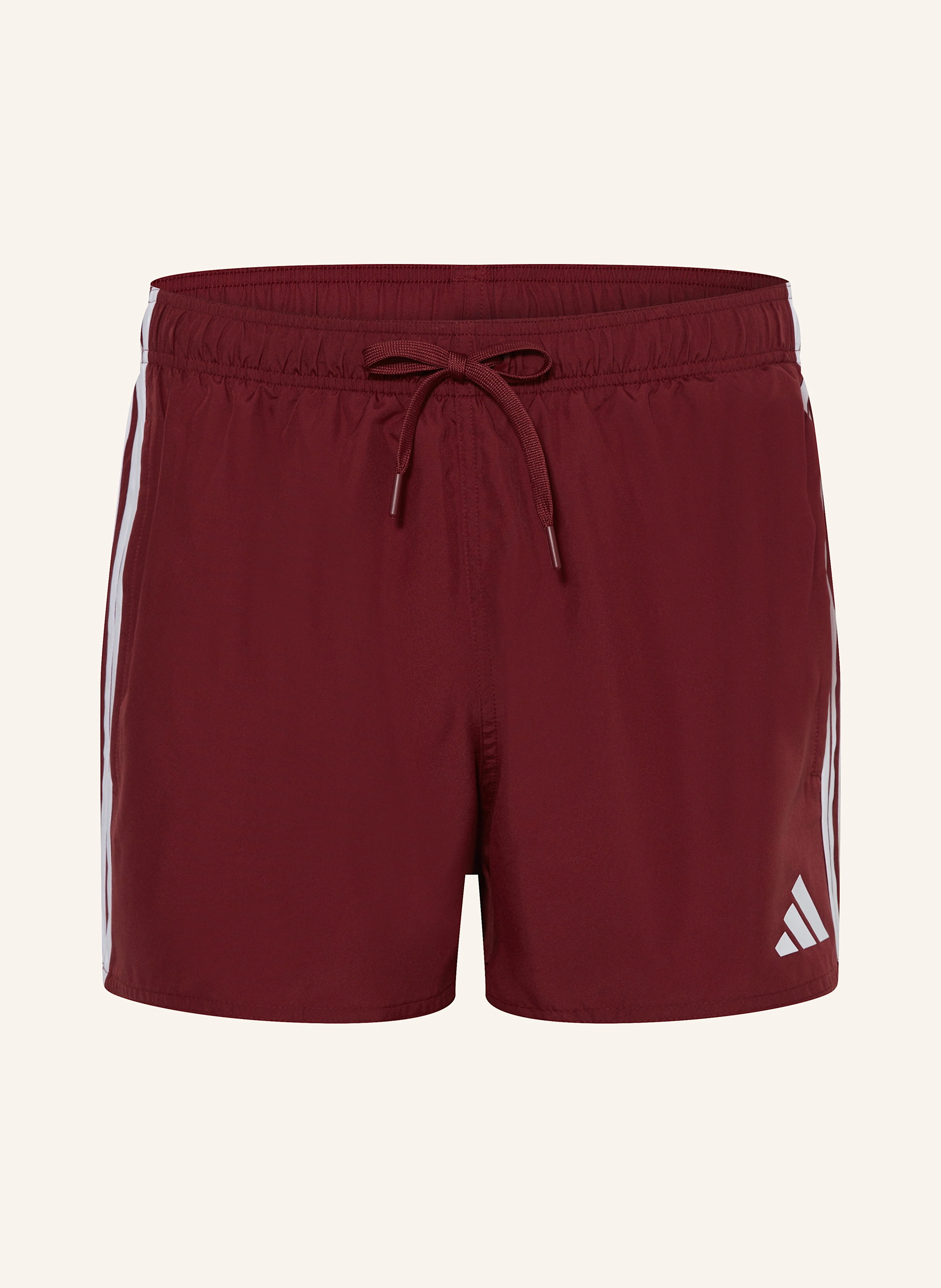 adidas Badeshorts 3-STREIFEN 3-INCH in dunkelrot/ weiss