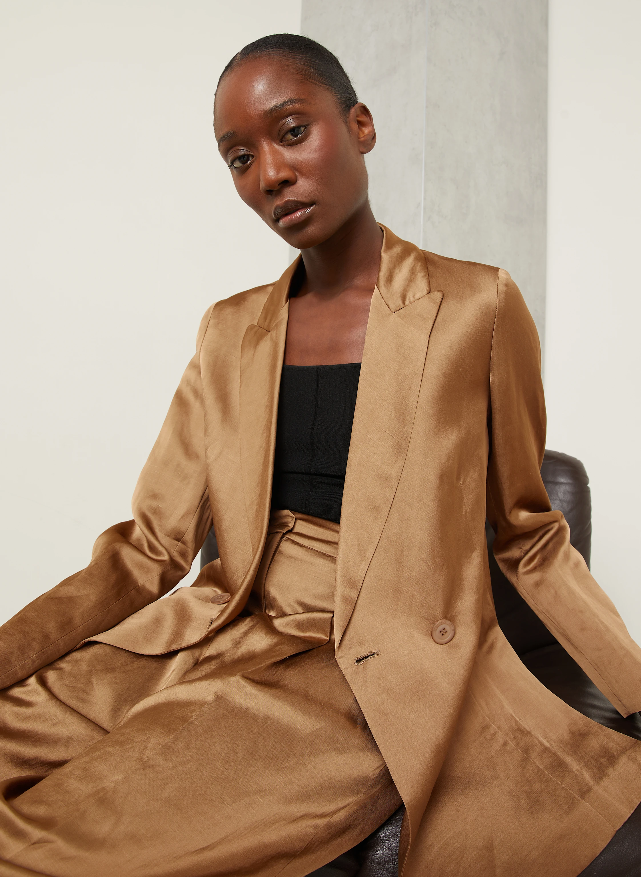 IRIS von ARNIM Blazer LEXIE with linen: BROWN