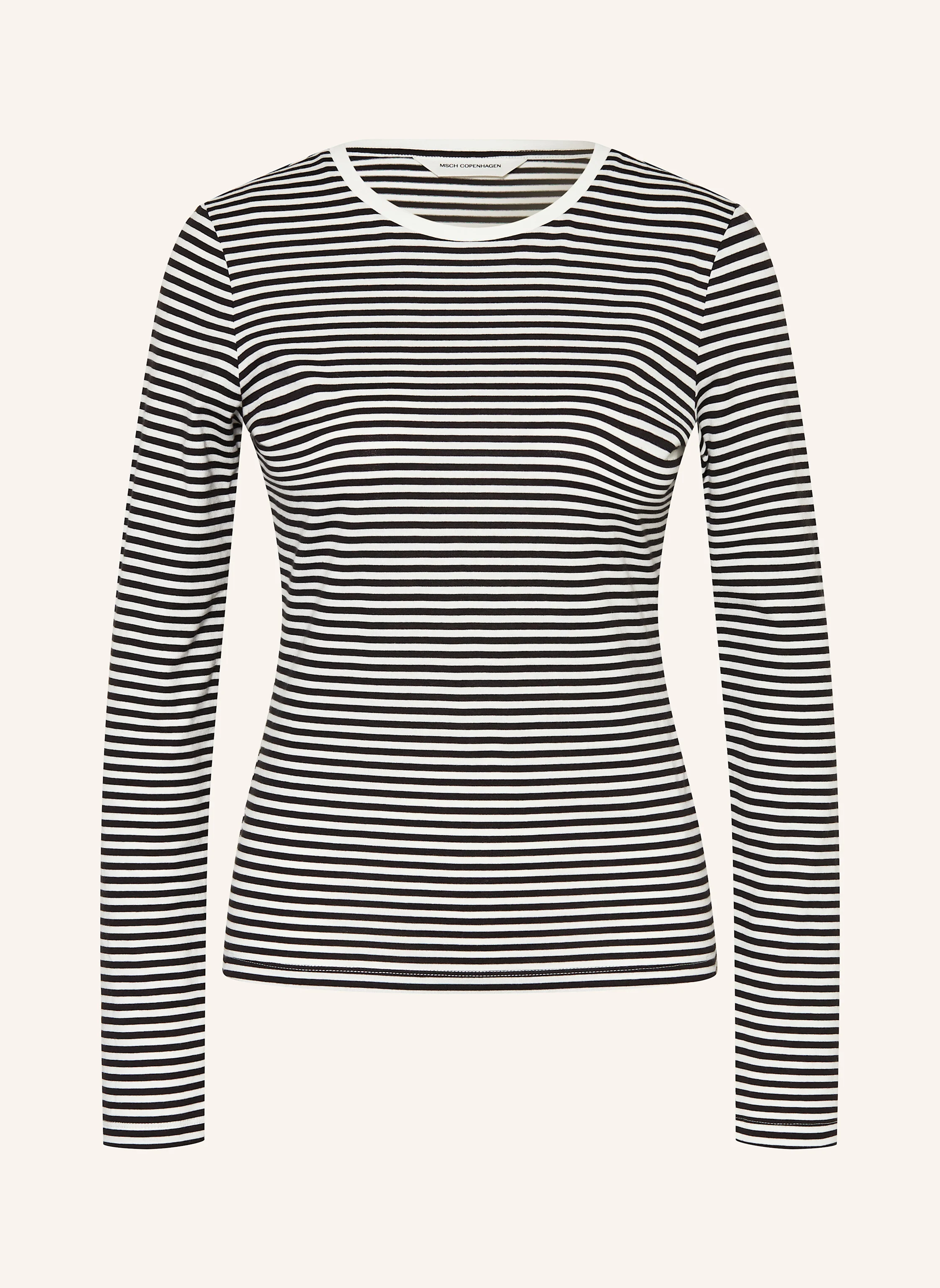 MSCH COPENHAGEN Long sleeve shirt MSCHGEMMA HADREA: BLACK / WHITE