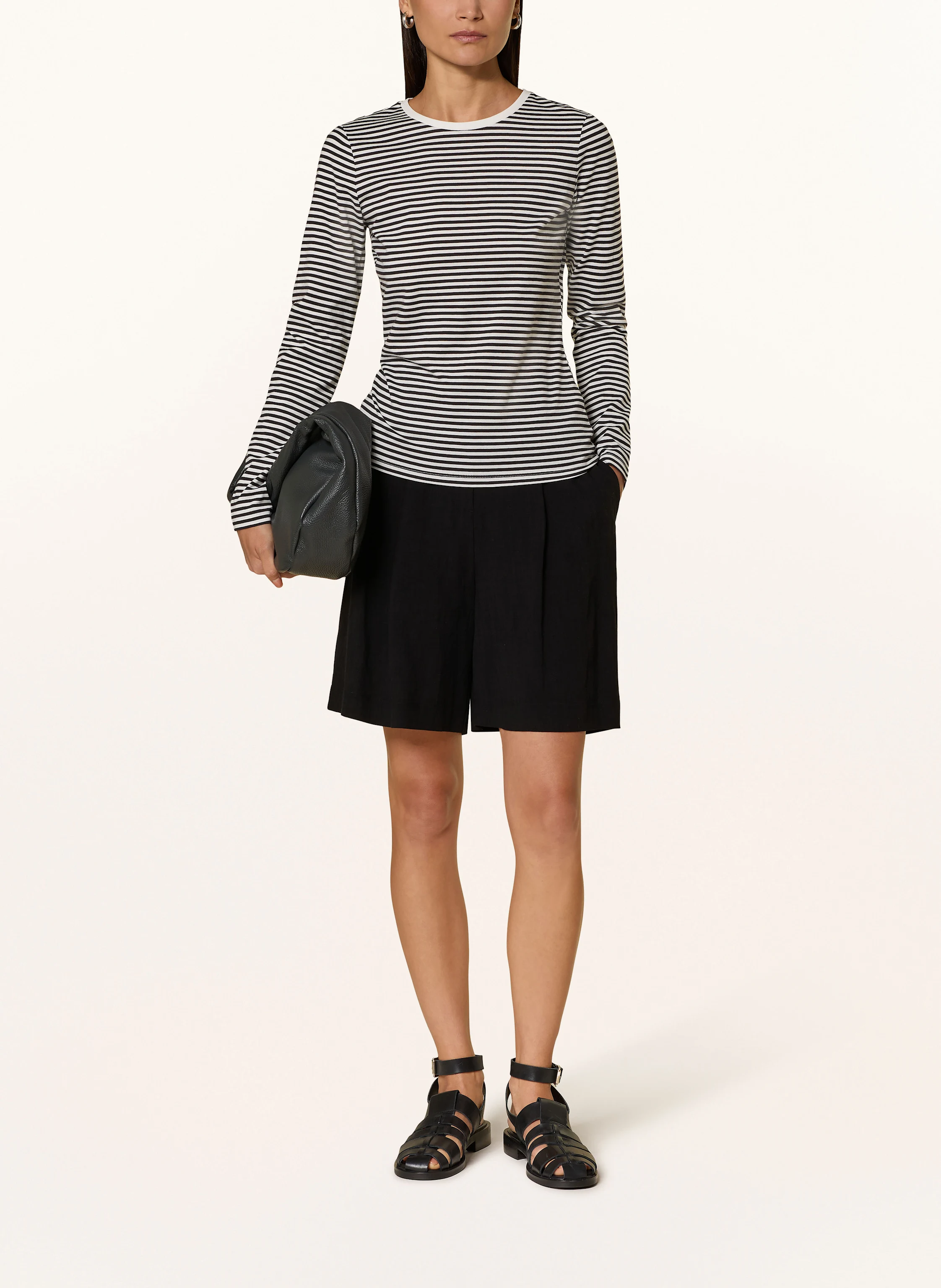 MSCH COPENHAGEN Long sleeve shirt MSCHGEMMA HADREA: BLACK / WHITE
