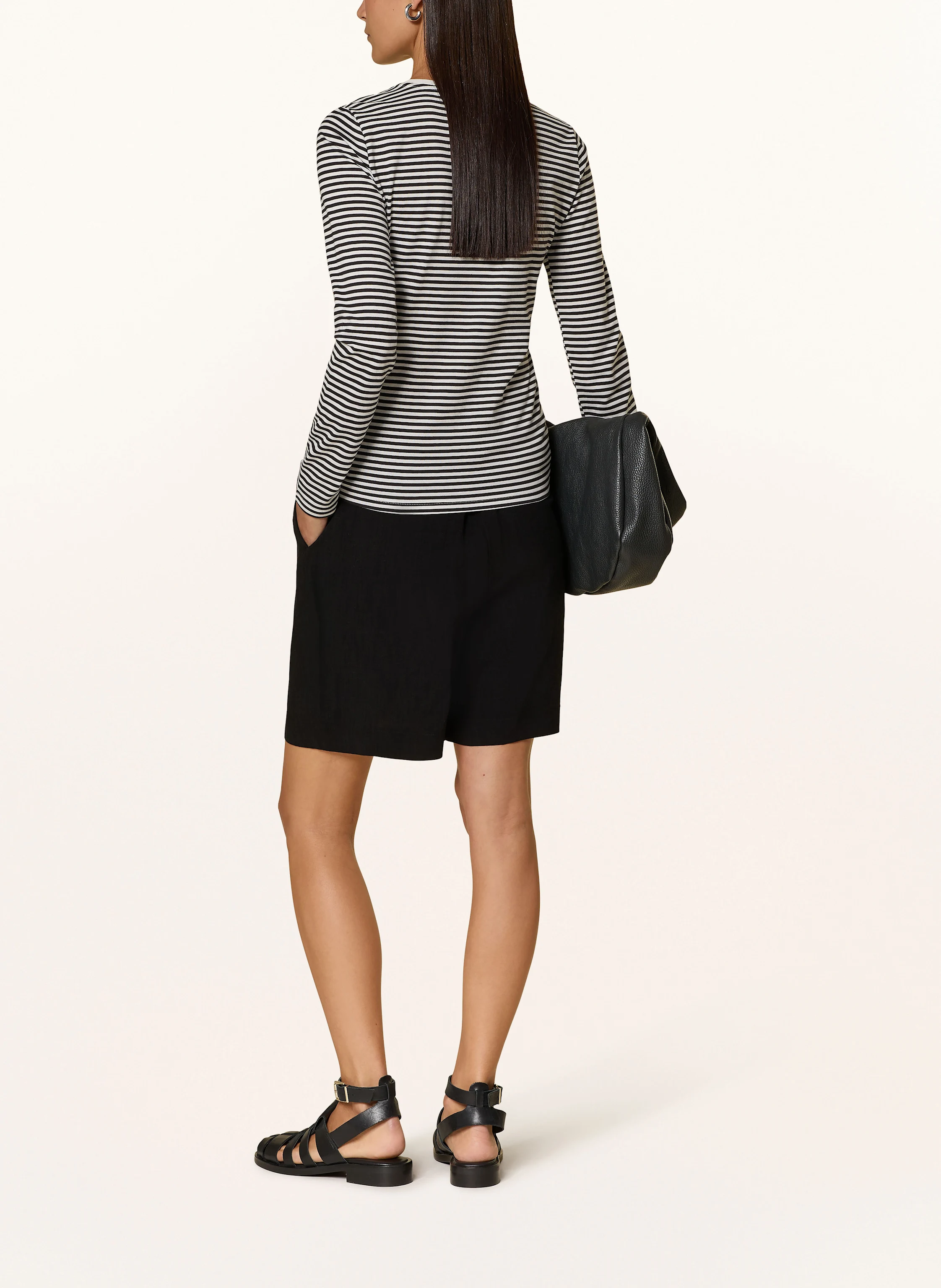 MSCH COPENHAGEN Long sleeve shirt MSCHGEMMA HADREA: BLACK / WHITE