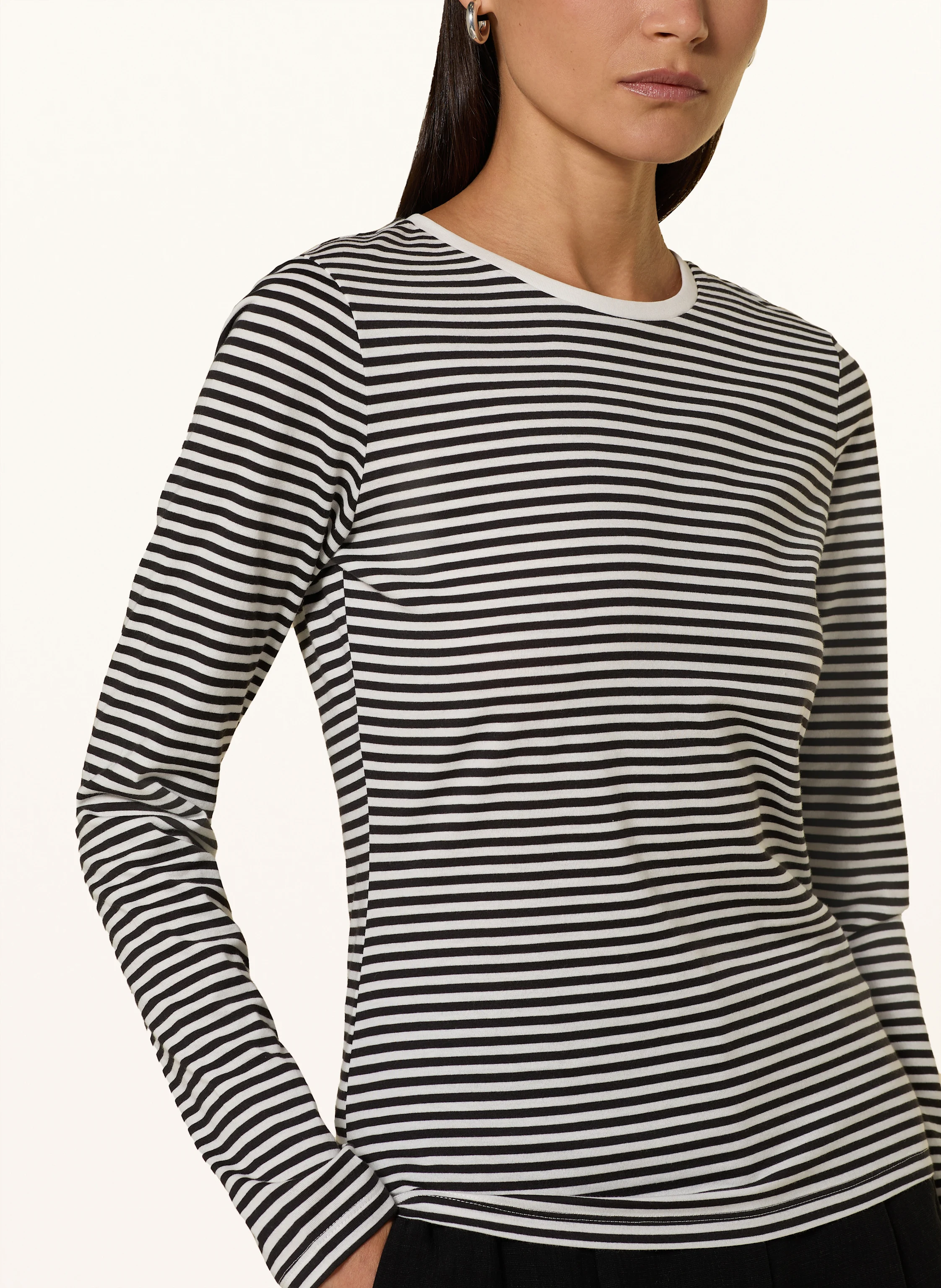 MSCH COPENHAGEN Long sleeve shirt MSCHGEMMA HADREA: BLACK / WHITE