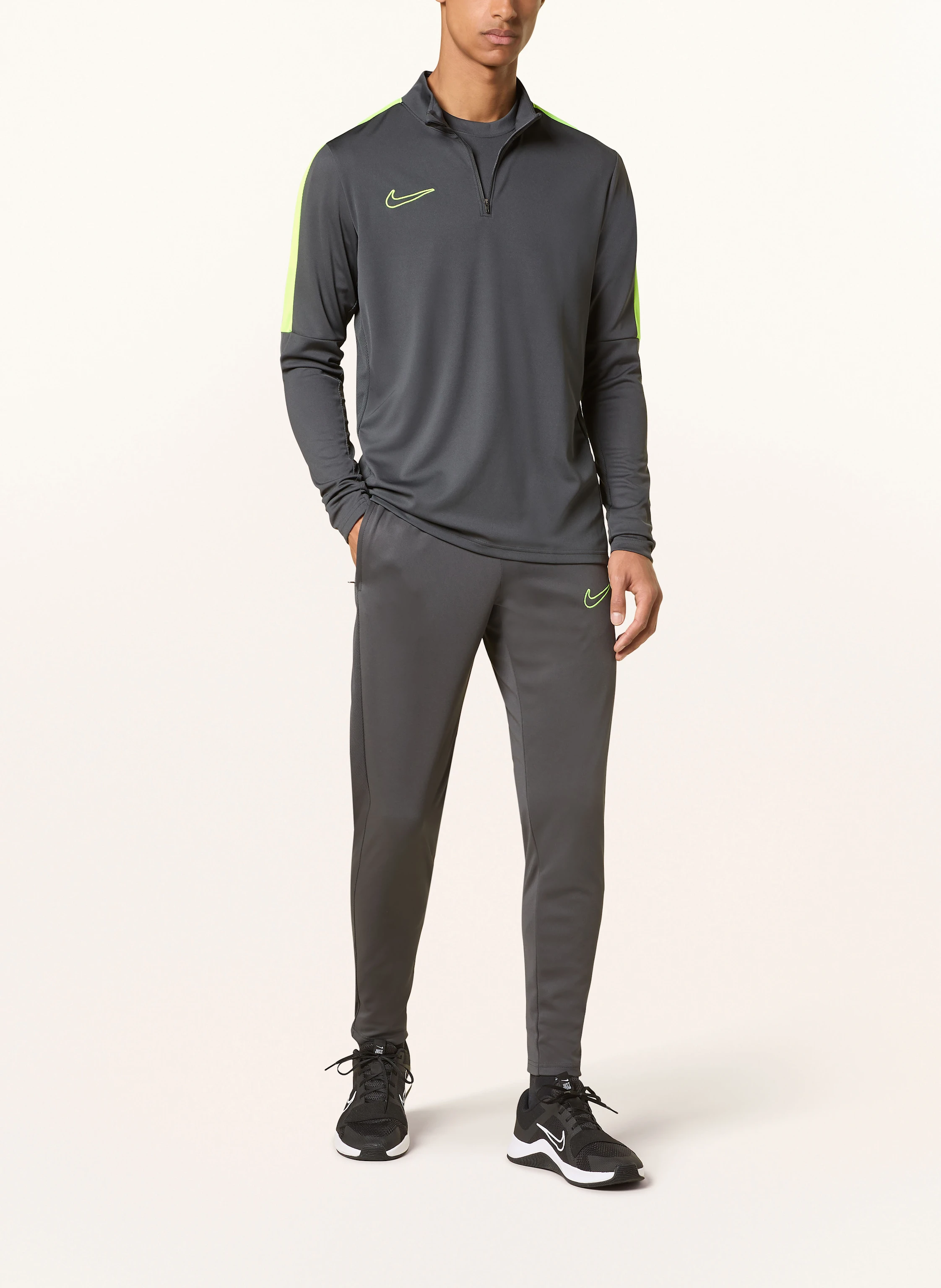 Nike Long sleeve shirt DRI-FIT ACADEMY 23 in dark gray/ neon yellow