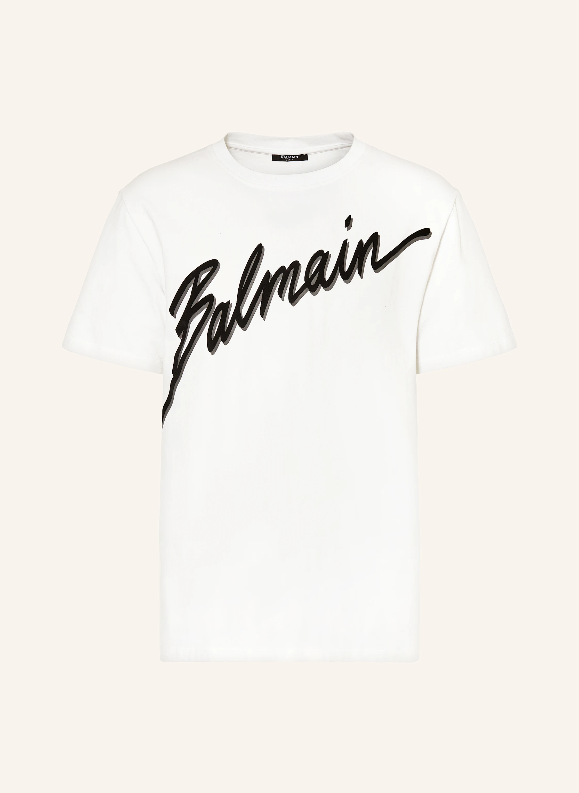 【IVOIRE de BALMAIN】レア♪♪スタッズロゴTシャツ♪ Balmain Düğme Görsel Siyah Tshirt