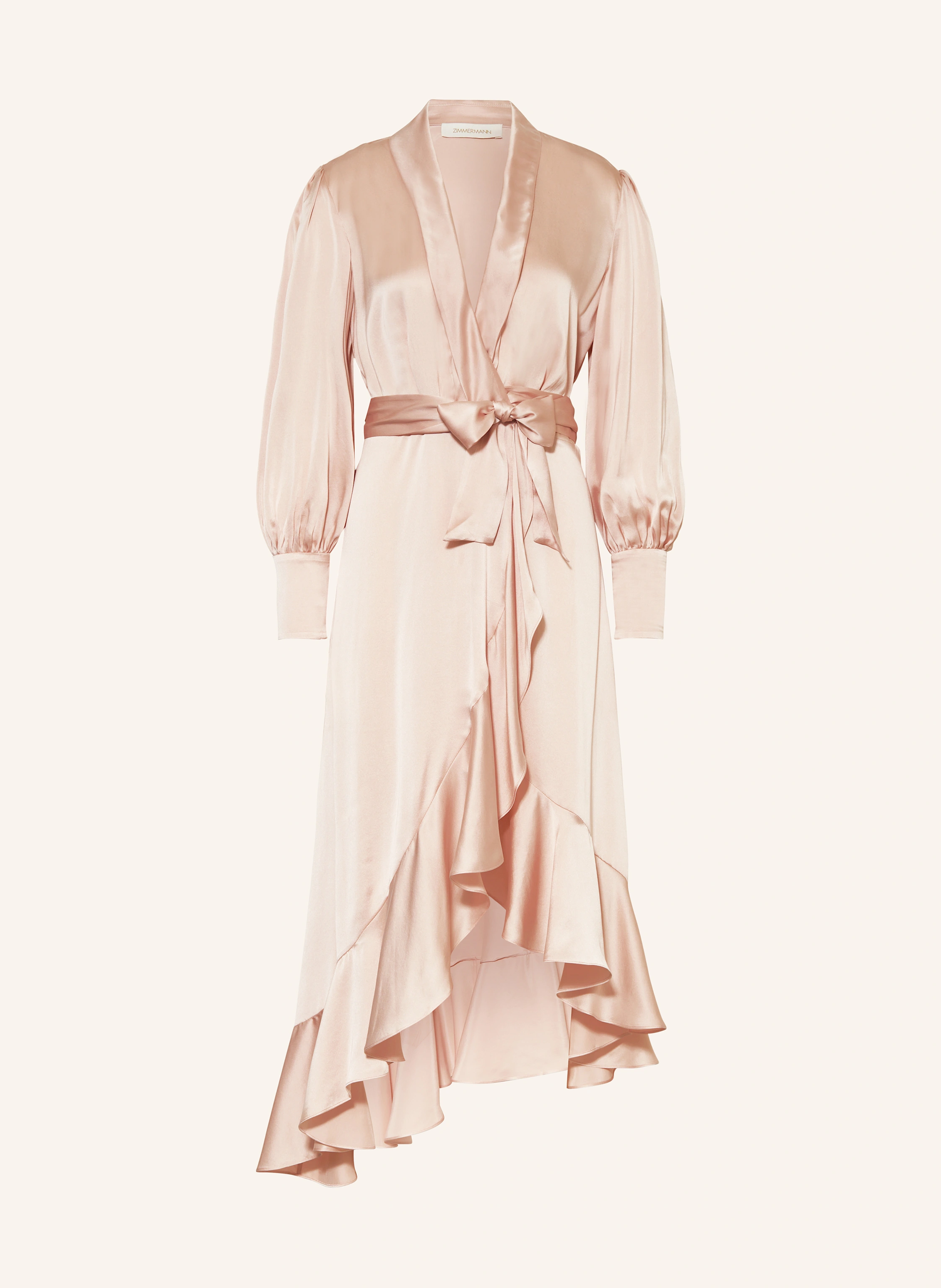 strapless open back dress Plunge Neck Light Pink Mermaid Satin Long Prom Dress main image 0