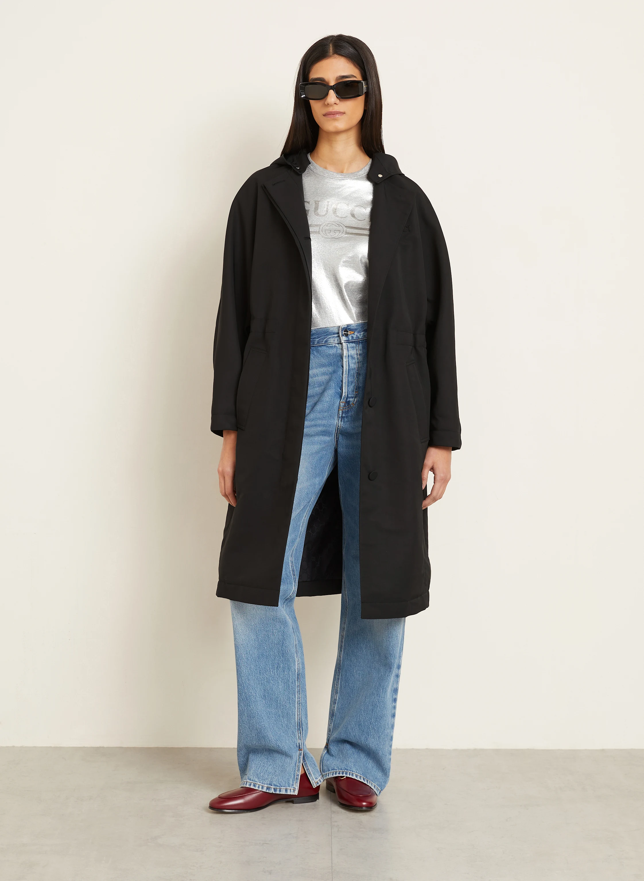 GUCCI Mantel in schwarz