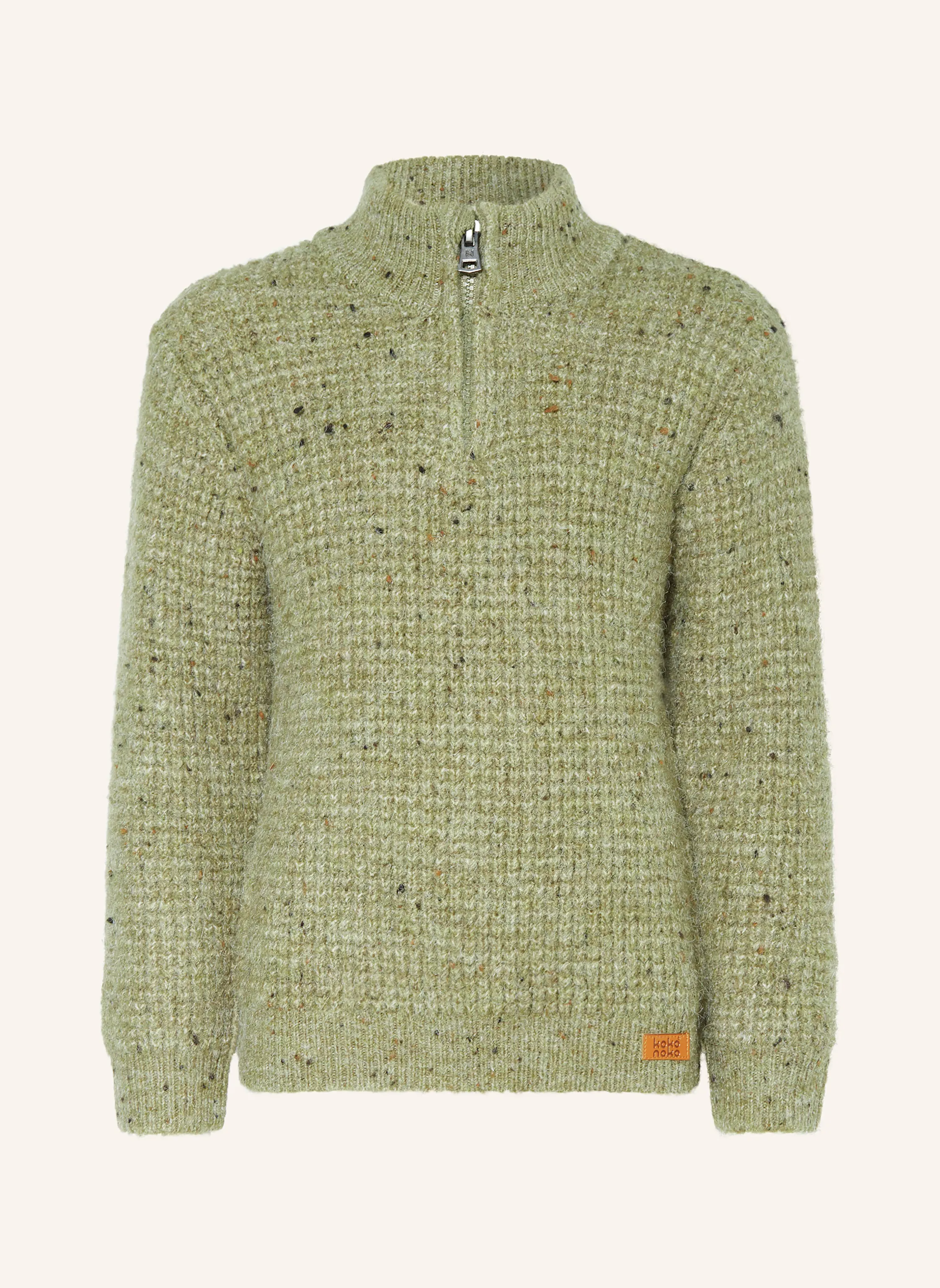 Koko Noko Half-zip sweater: LIGHT GREEN