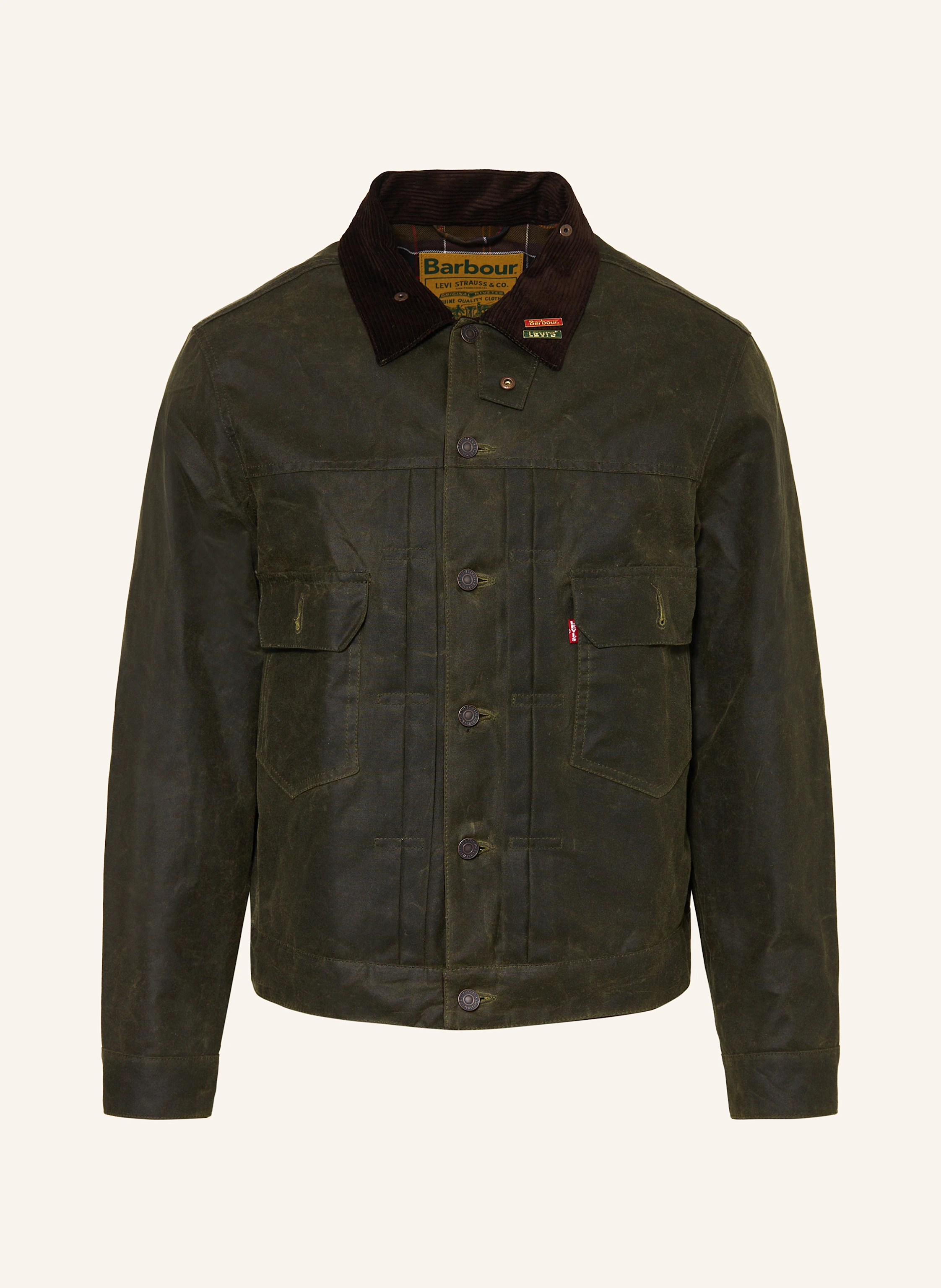 Barbour Fieldjacket TYPE II WAX Barbour × Levi's® in oliv