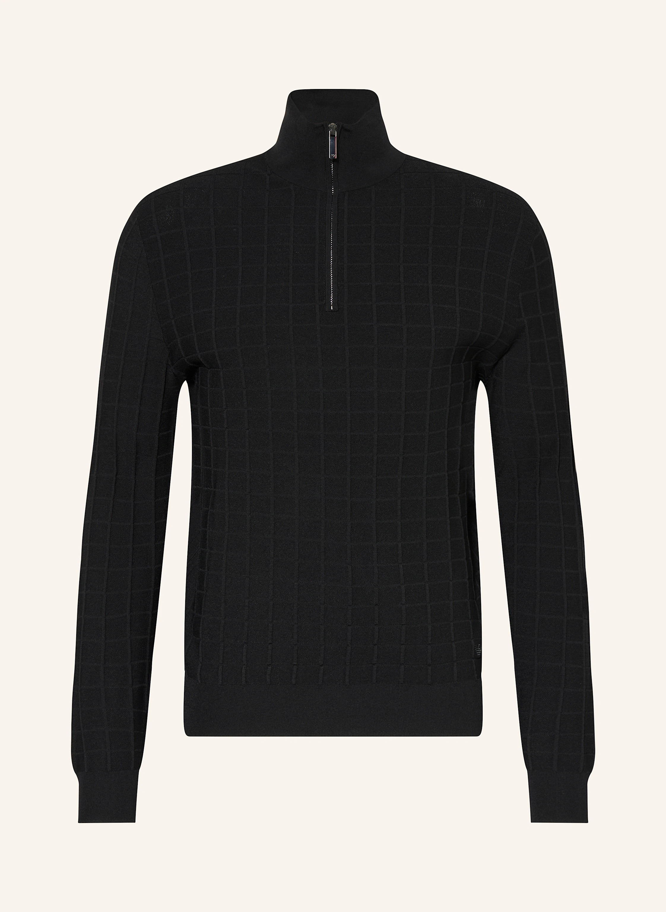 EMPORIO ARMANI Half-zip sweater: BLACK