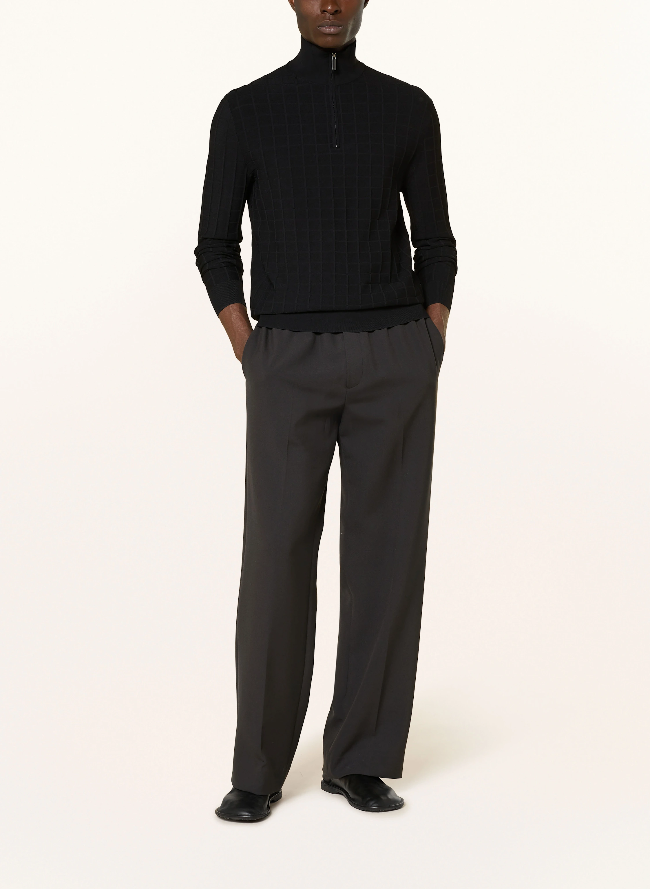 EMPORIO ARMANI Half-zip sweater: BLACK