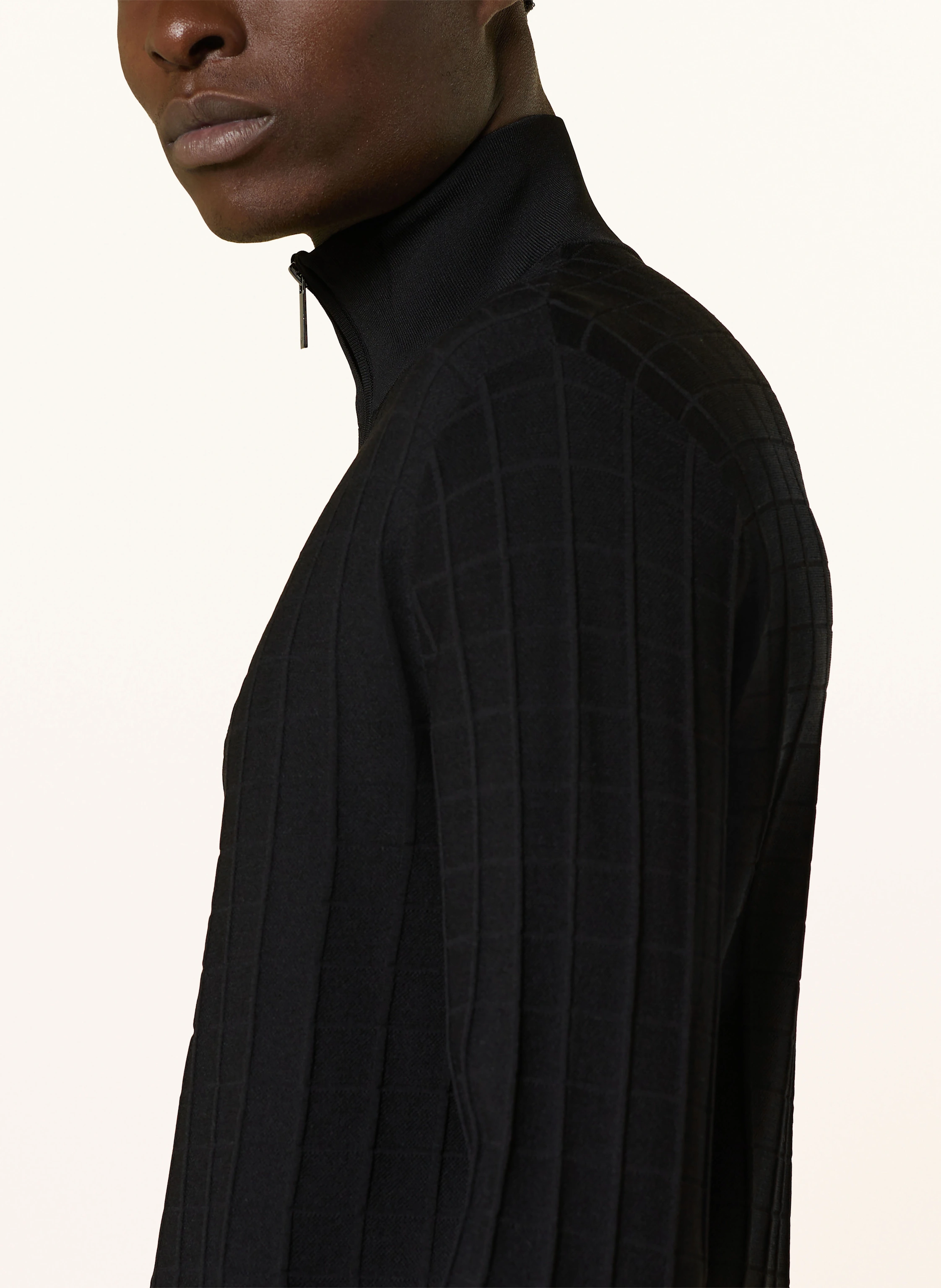 EMPORIO ARMANI Half-zip sweater: BLACK