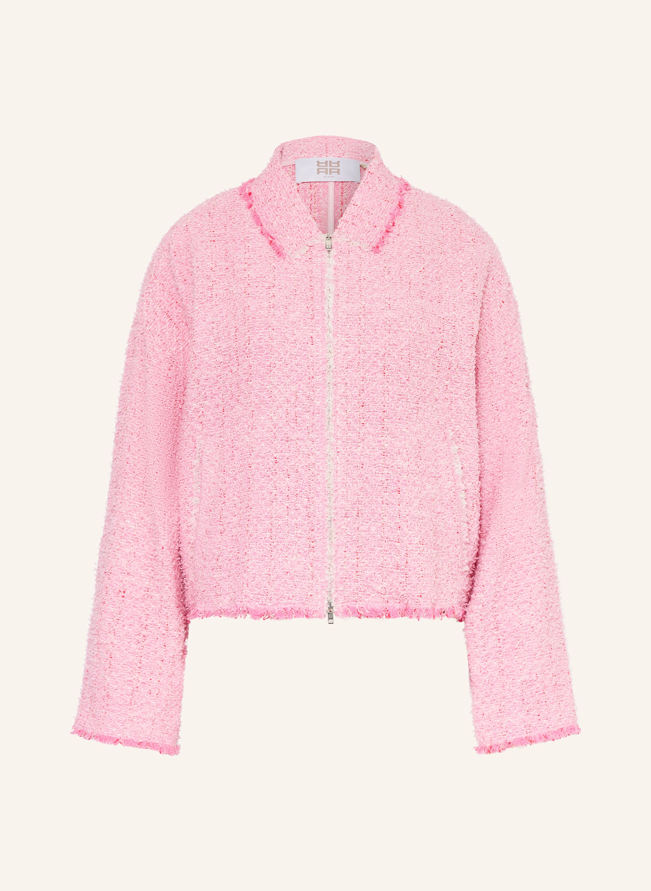 RIANI Tweed bomber jacket with glitter yarn: PINK