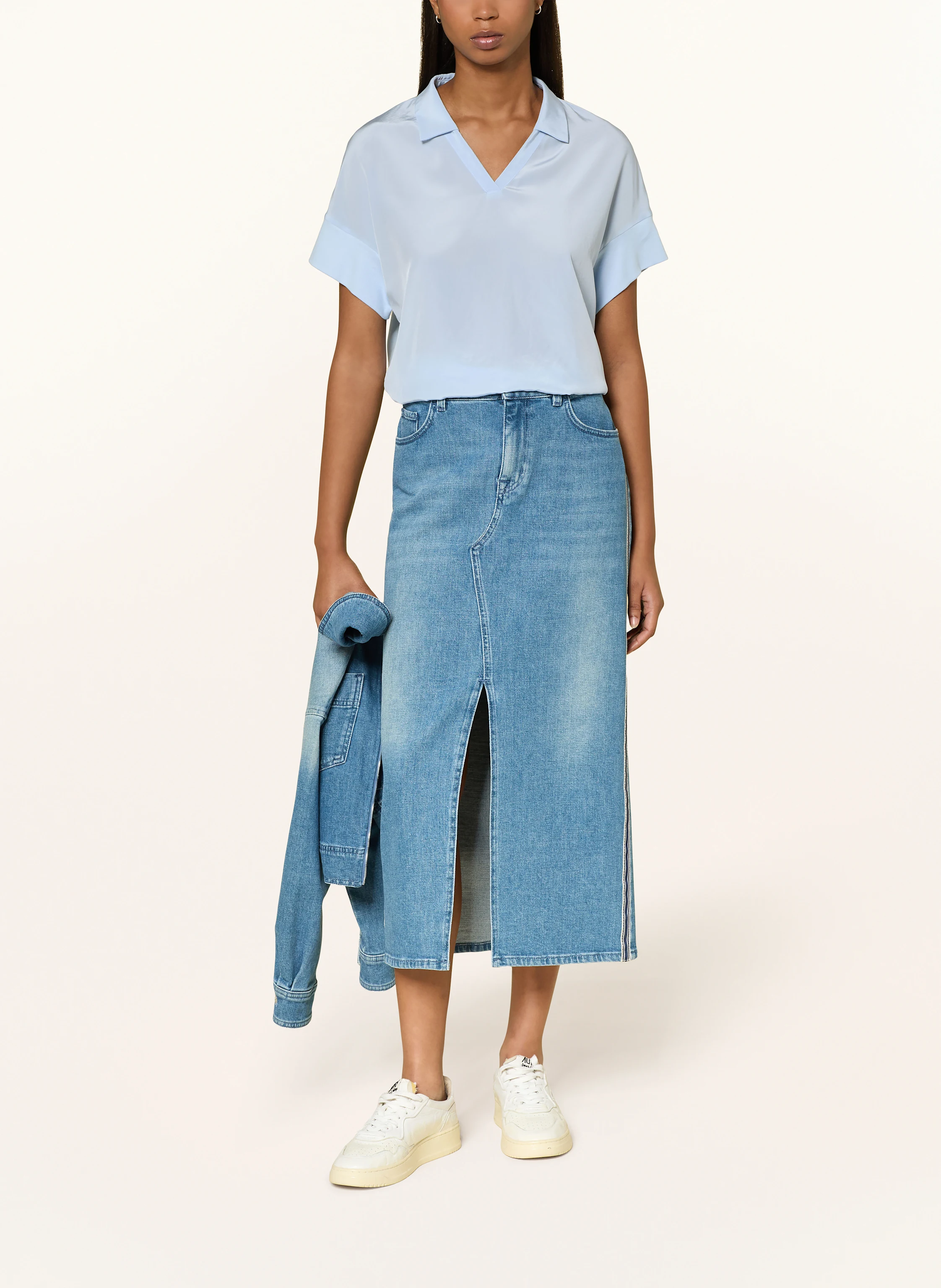 MARC CAIN Shirt blouse in mixed materials: 316 skyway new
