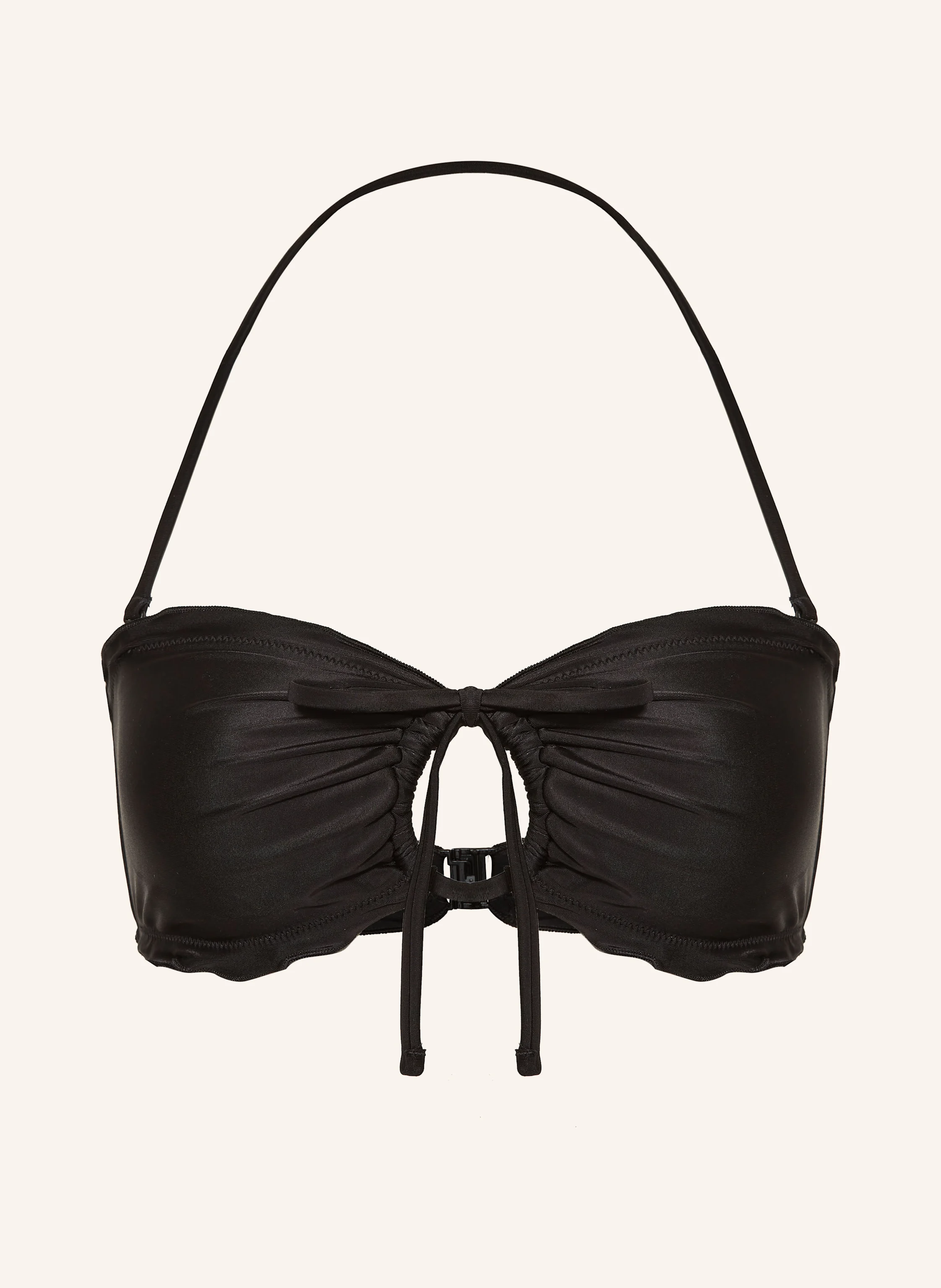 HUGO RUFFLE bandeau bikini top in black - Main Image