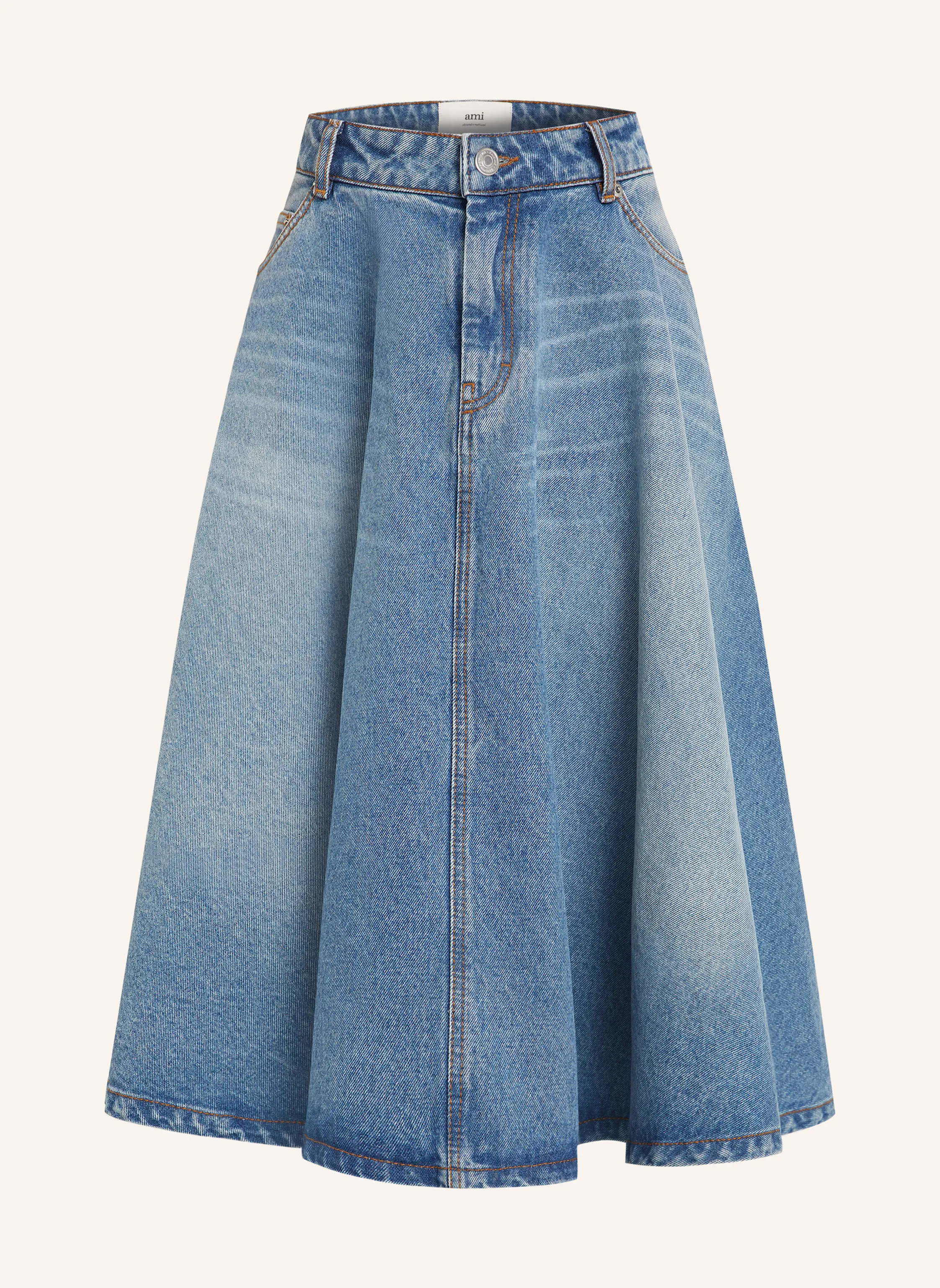 ★AMI PARIS★Blue Cotton Midi Skirt★大人気★ ☆AMI PARIS☆Blue Cotton Midi Skirt☆大人気 AMI PARIS☆Blue
