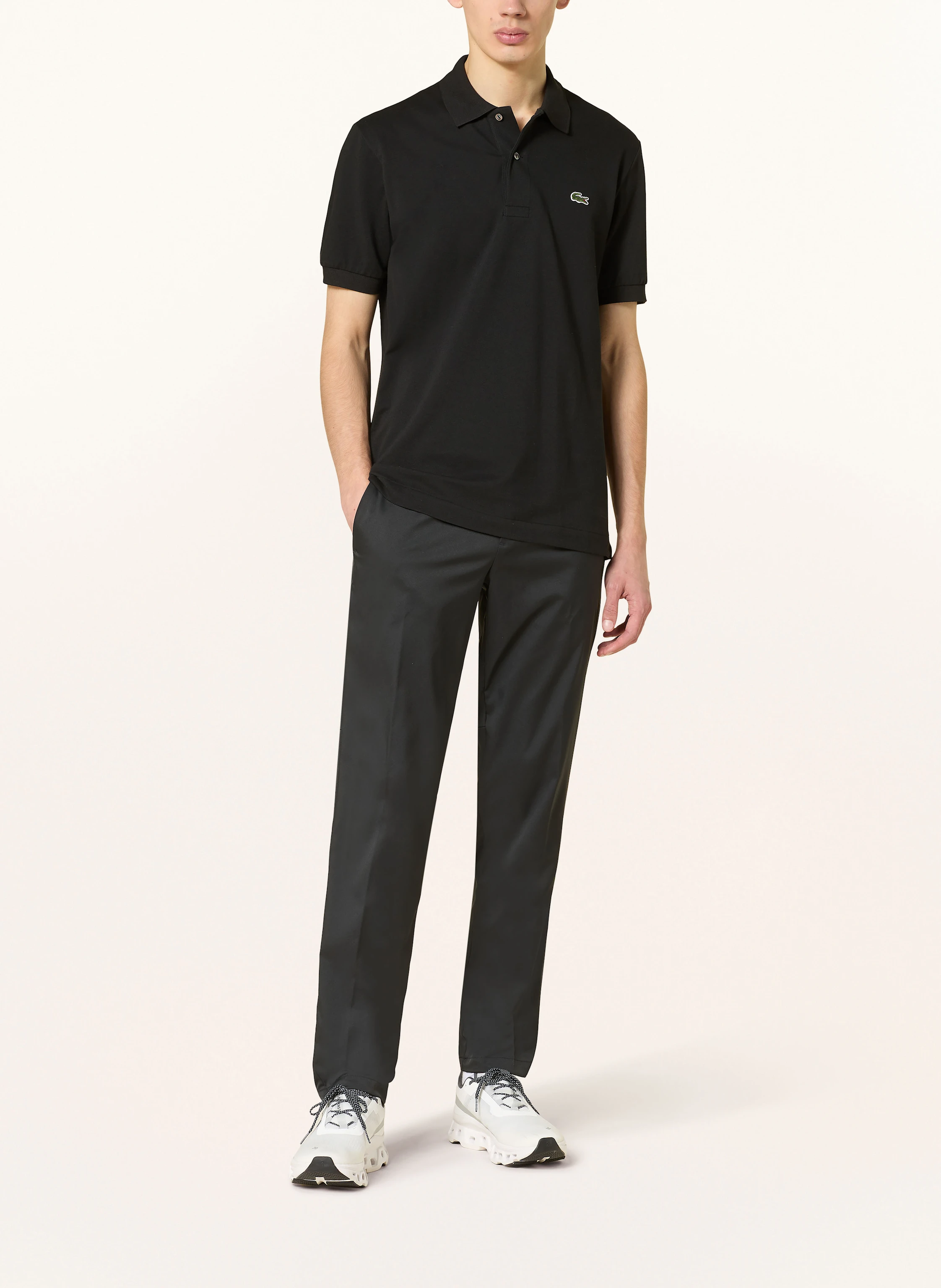 LACOSTE Piqué polo shirt: BLACK