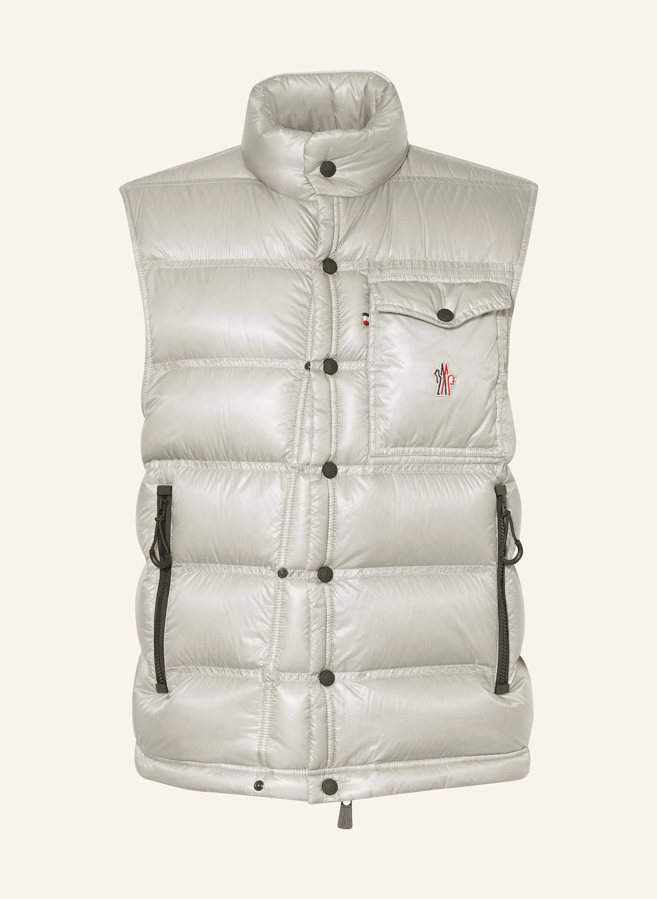 MONCLER GRENOBLE NANTU down vest in light gray