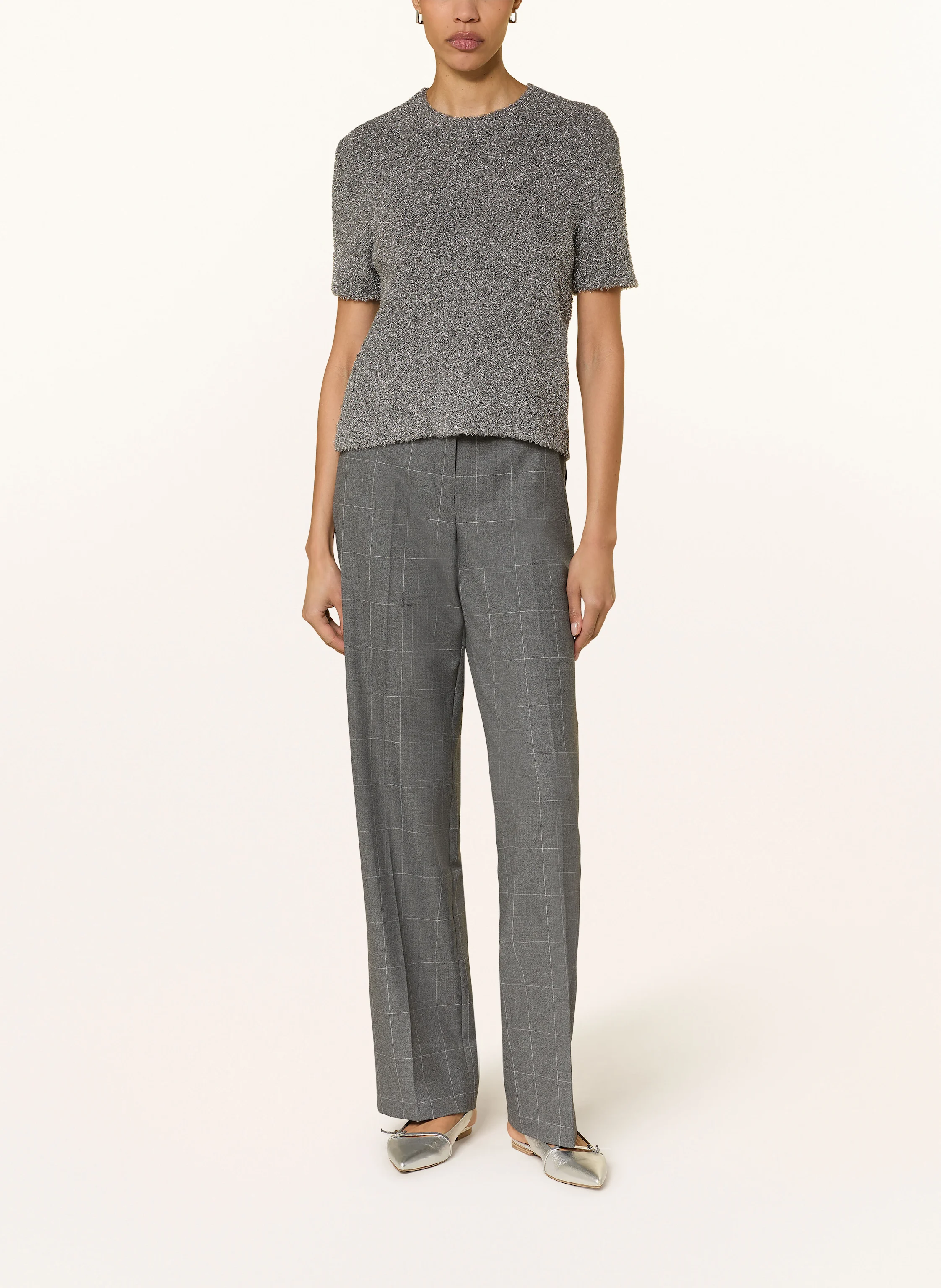 RIANI Knitted shirt with glitter thread: GRAY / SILVER